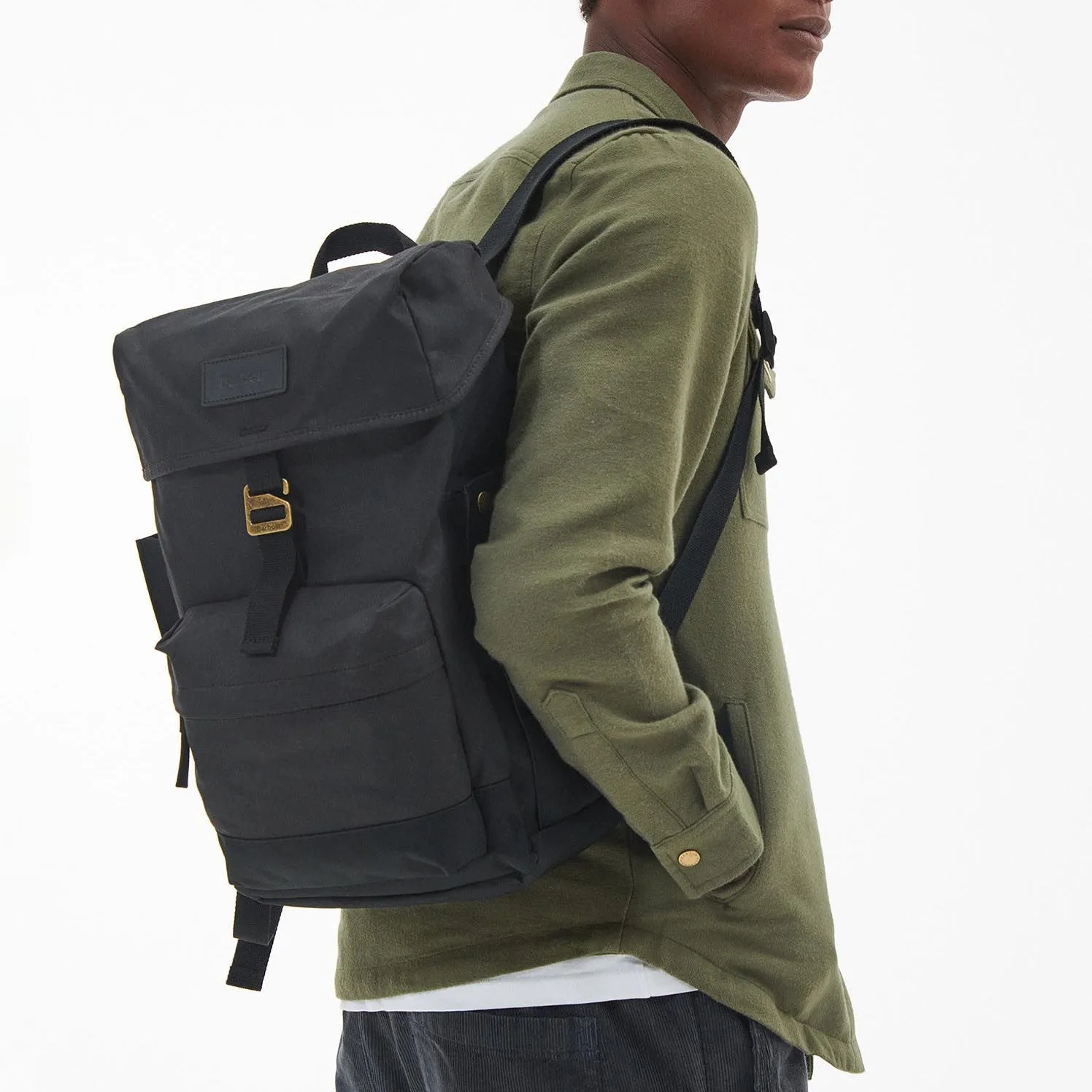 Barbour Essential Wax Backpack in Black