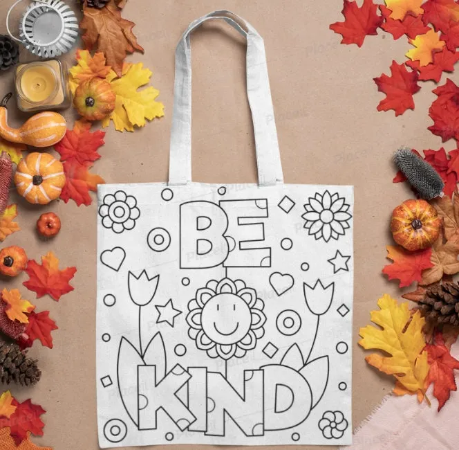 Be Kind Tote Bag,Coloring Bag Gift,Christmas,Thanksgiving/Birthday/Anniversary/Holiday/Gifts for Her,Cute Valentine&#39;s Gift,DIY Coloring Bag