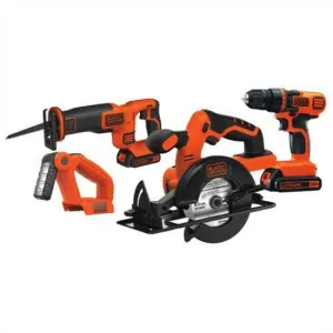 Black Decker Tool Combo Kit: Drill/Driver, Circular Saw, Reciprocating Saw and Work Light