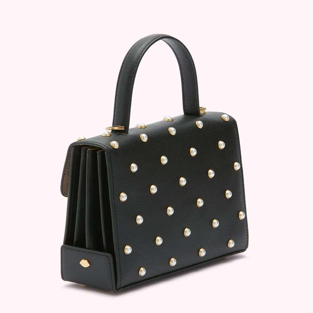 BLACK PEARL MEDIUM LIP TURNLOCK QUEENIE HANDBAG