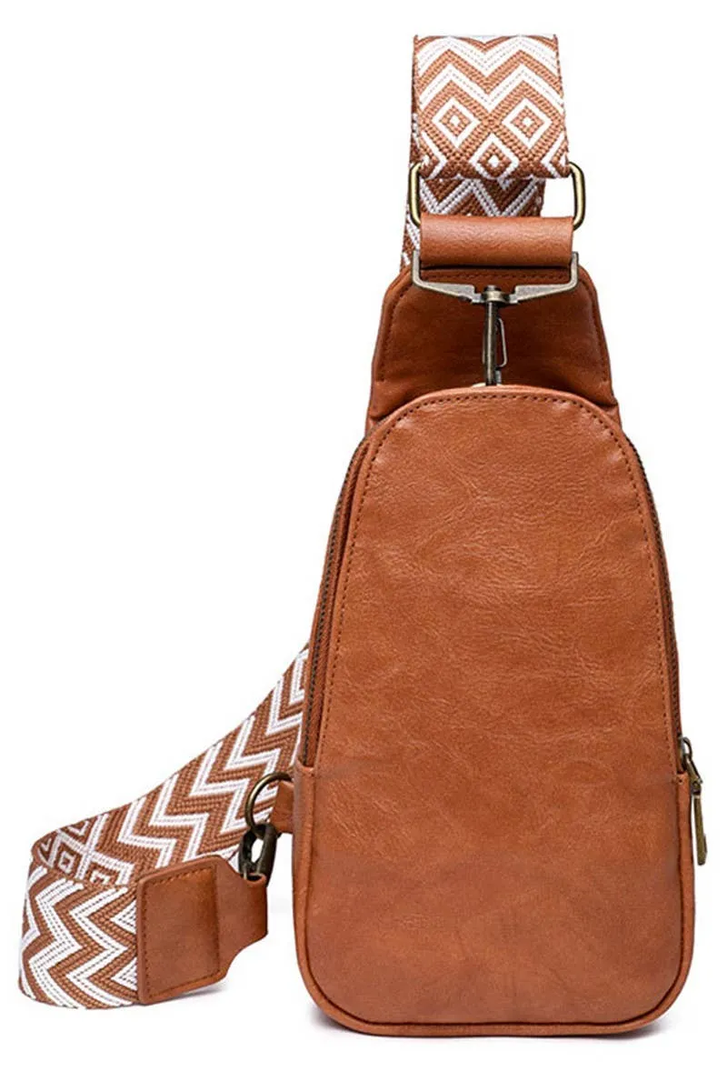 Bohemian Strap Sling Crossbody Bag in Camel