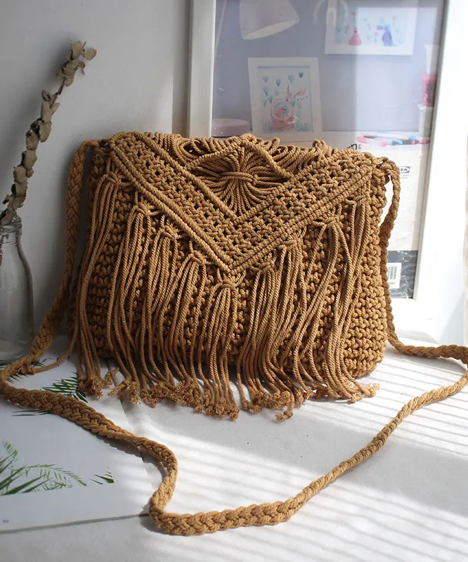 Bohemian Tassel Cotton Woven Vacation Beach Crossbody Bag SX1012