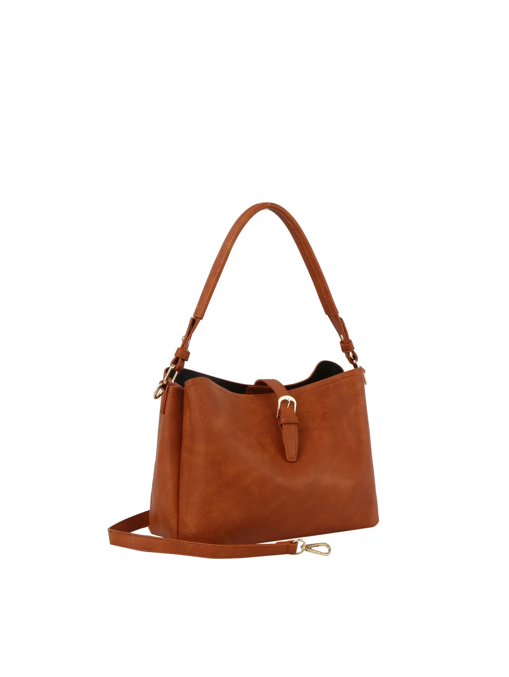 Boho style buckle detail hobo shoulder bag