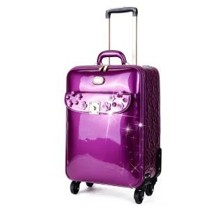 Brangio Glossy Floral-Embellished Trolley Bag