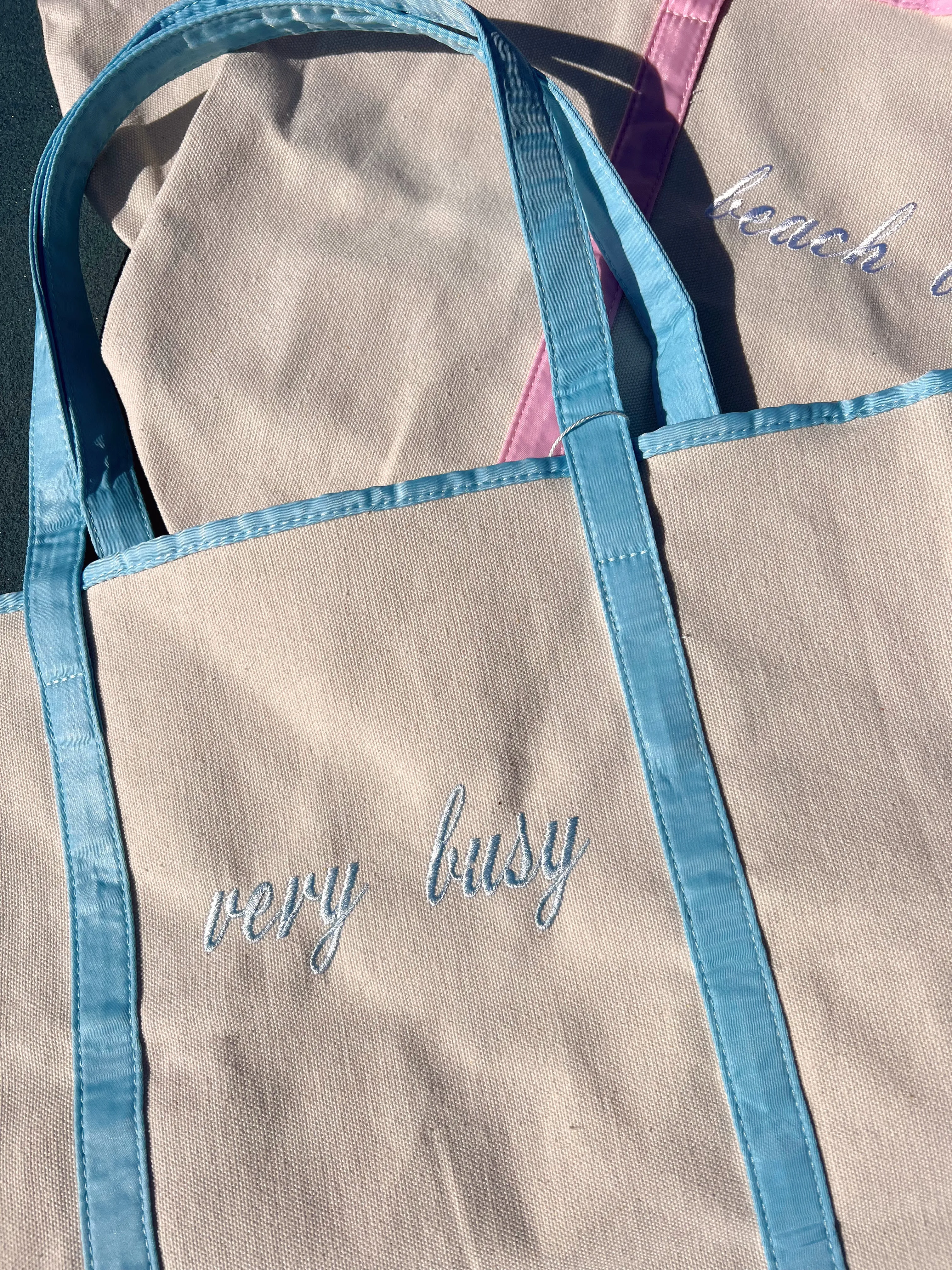 Canvas Boat Tote - Embroidered