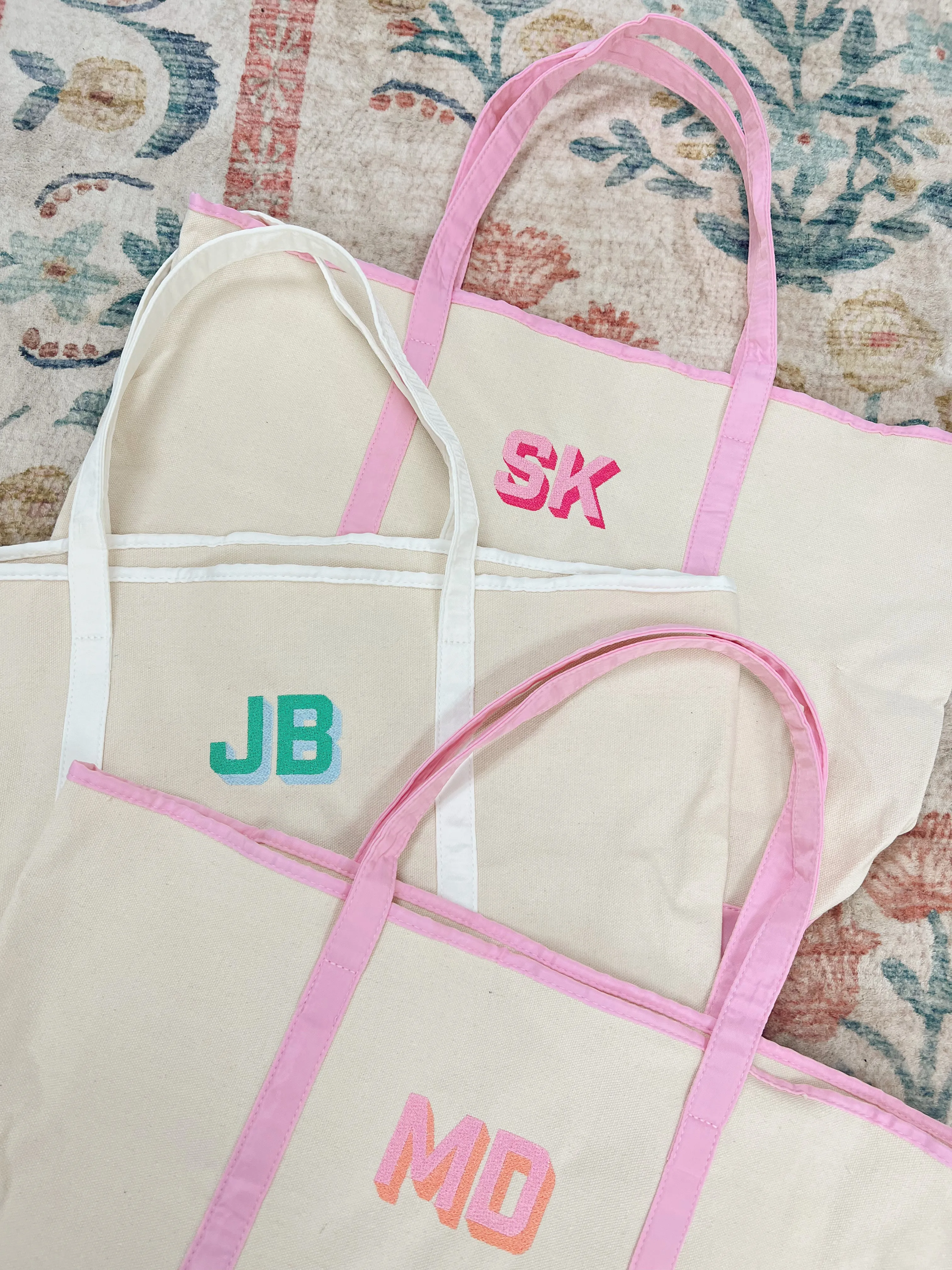 Canvas Boat Tote - Embroidered