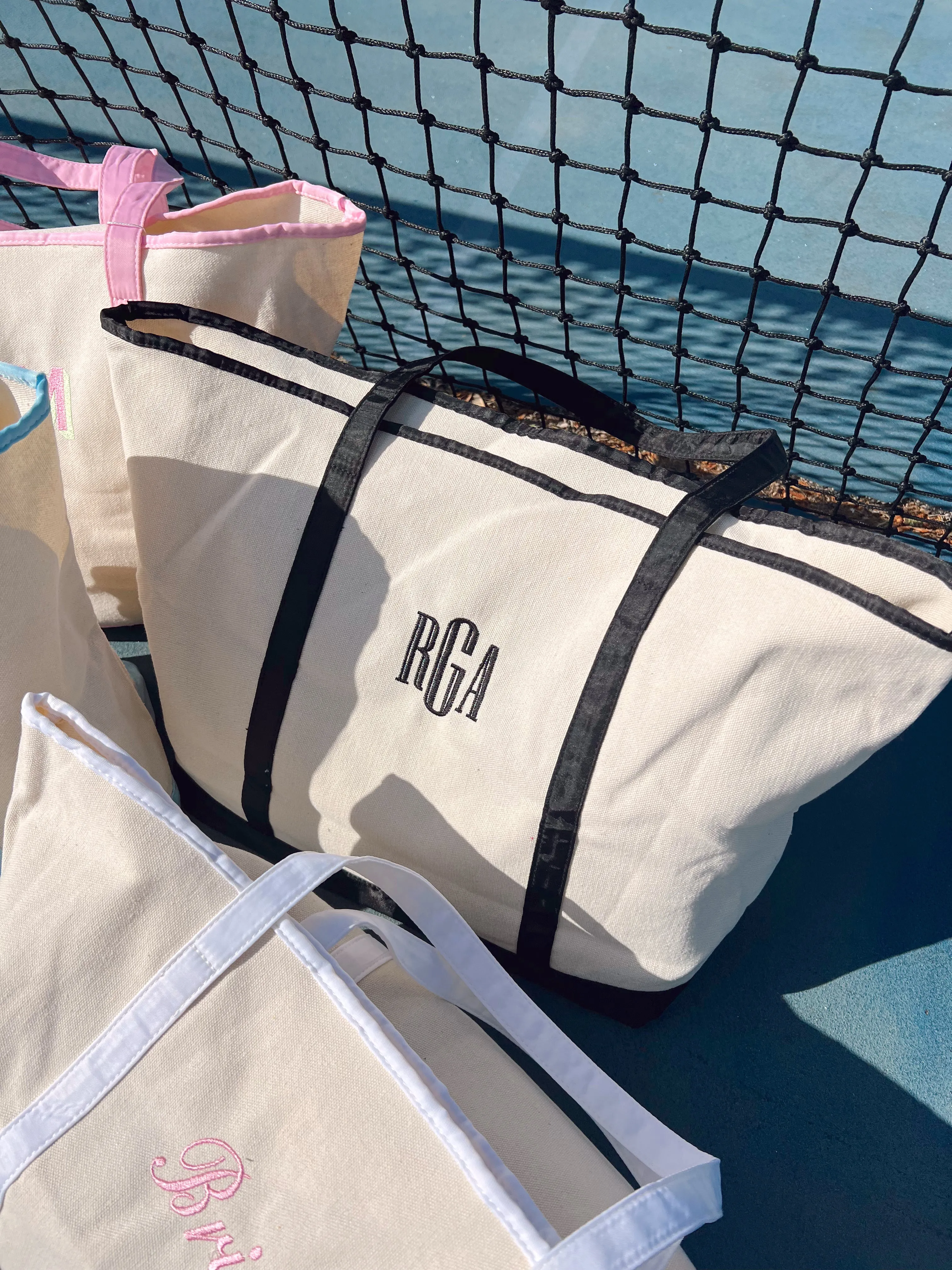 Canvas Boat Tote - Embroidered