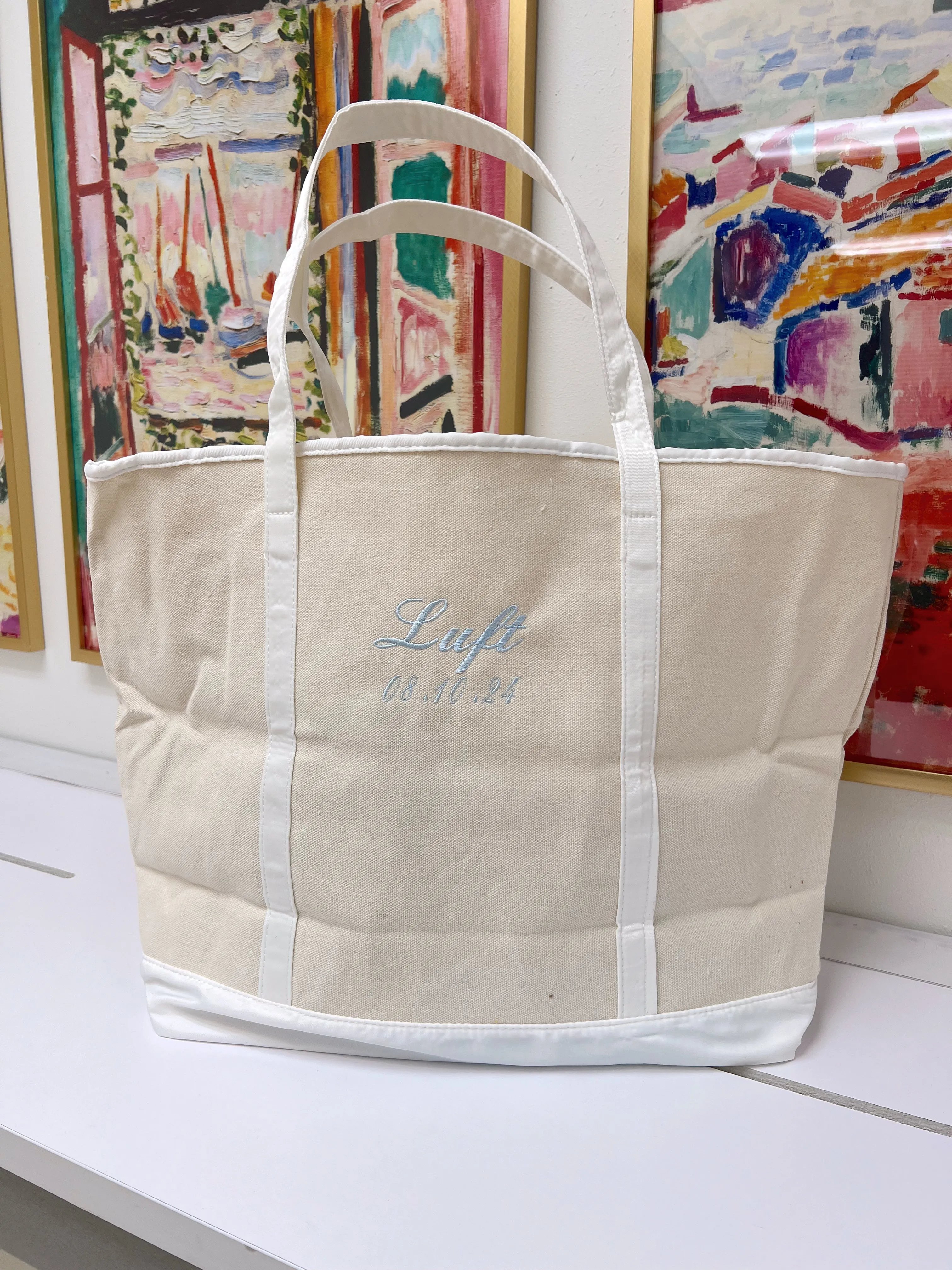 Canvas Boat Tote - Embroidered