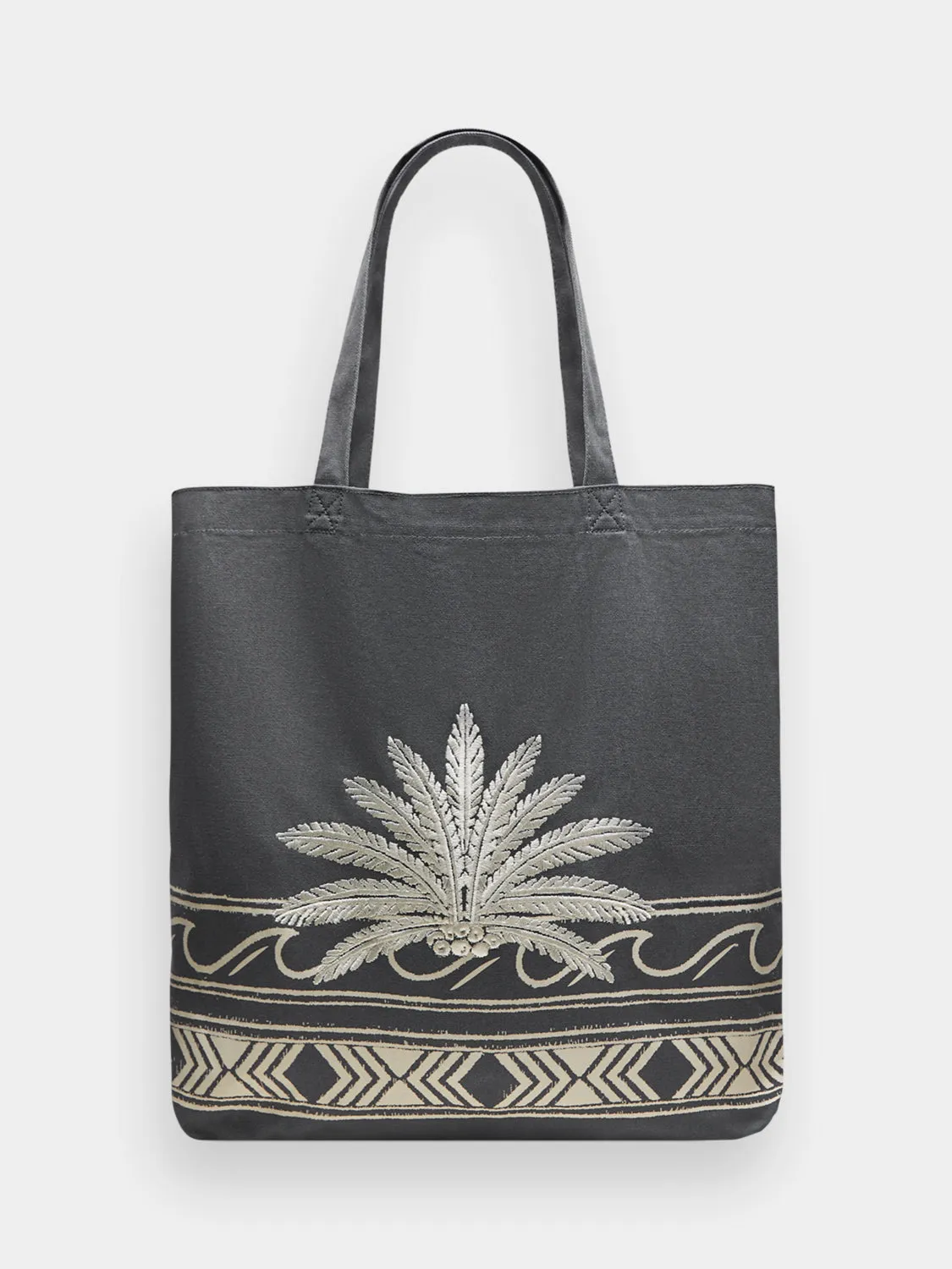 Canvas tote bag with embroidery