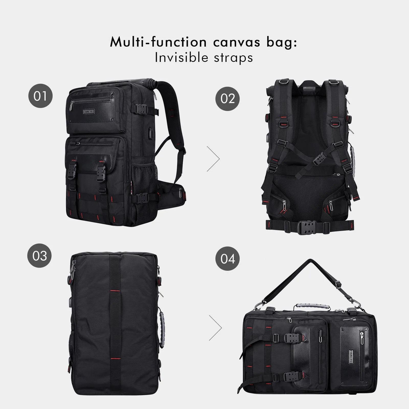 Carry On Travel Backpack for Men Nylon Bag