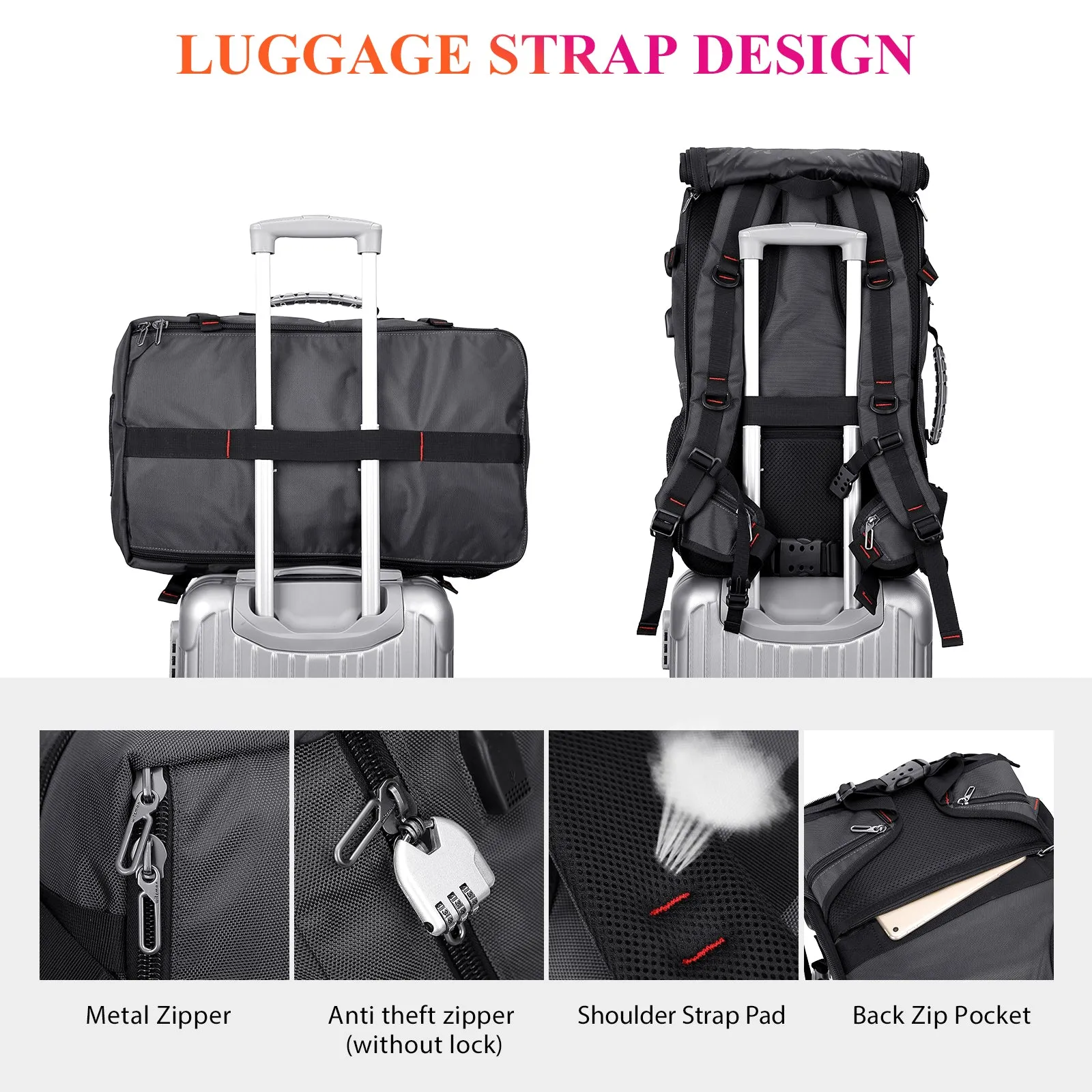 Carry On Travel Backpack for Men Nylon Bag