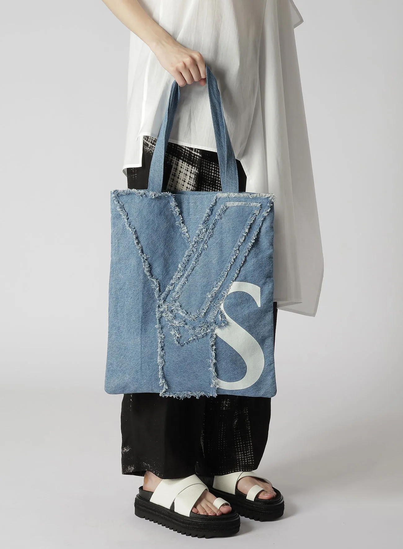 C/DENIM Y-DESIGN PATCHWORK TOTE