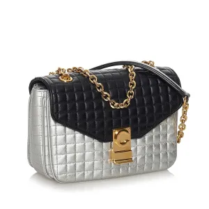 Celine Medium Bicolor C Quilted Leather Shoulder Bag (SHG-37238)