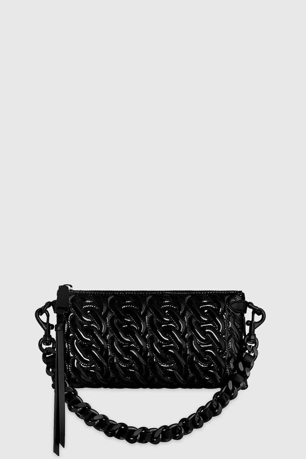 Chain Quilt Medium Crossbody Bag In Black