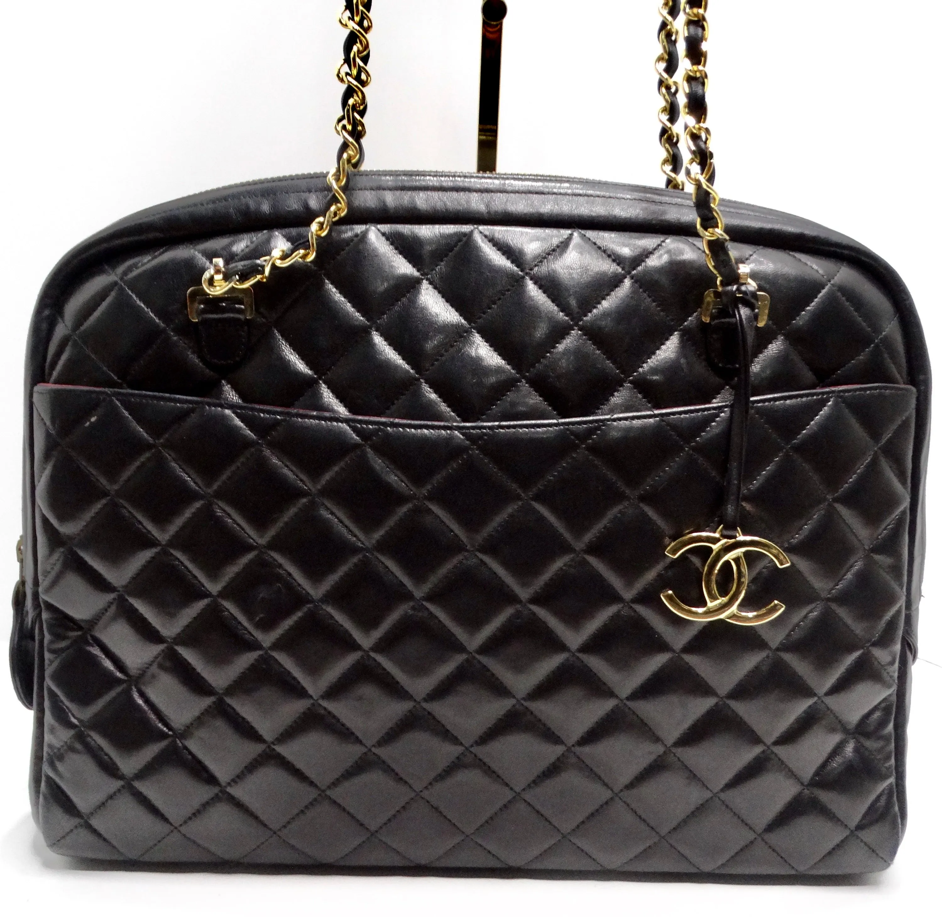 Chanel 1980s Black Quilted Lambskin Camera Bag