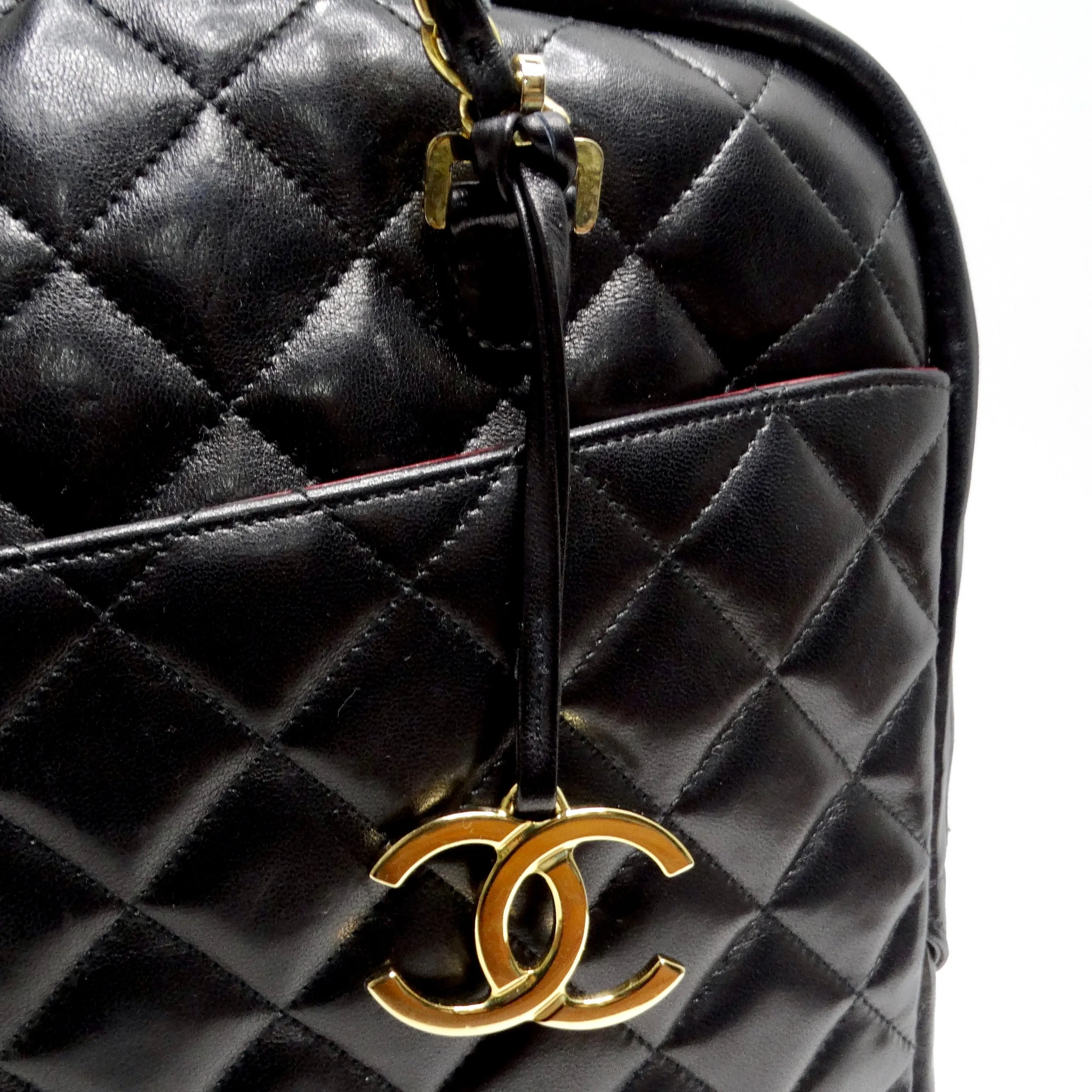 Chanel 1980s Black Quilted Lambskin Camera Bag