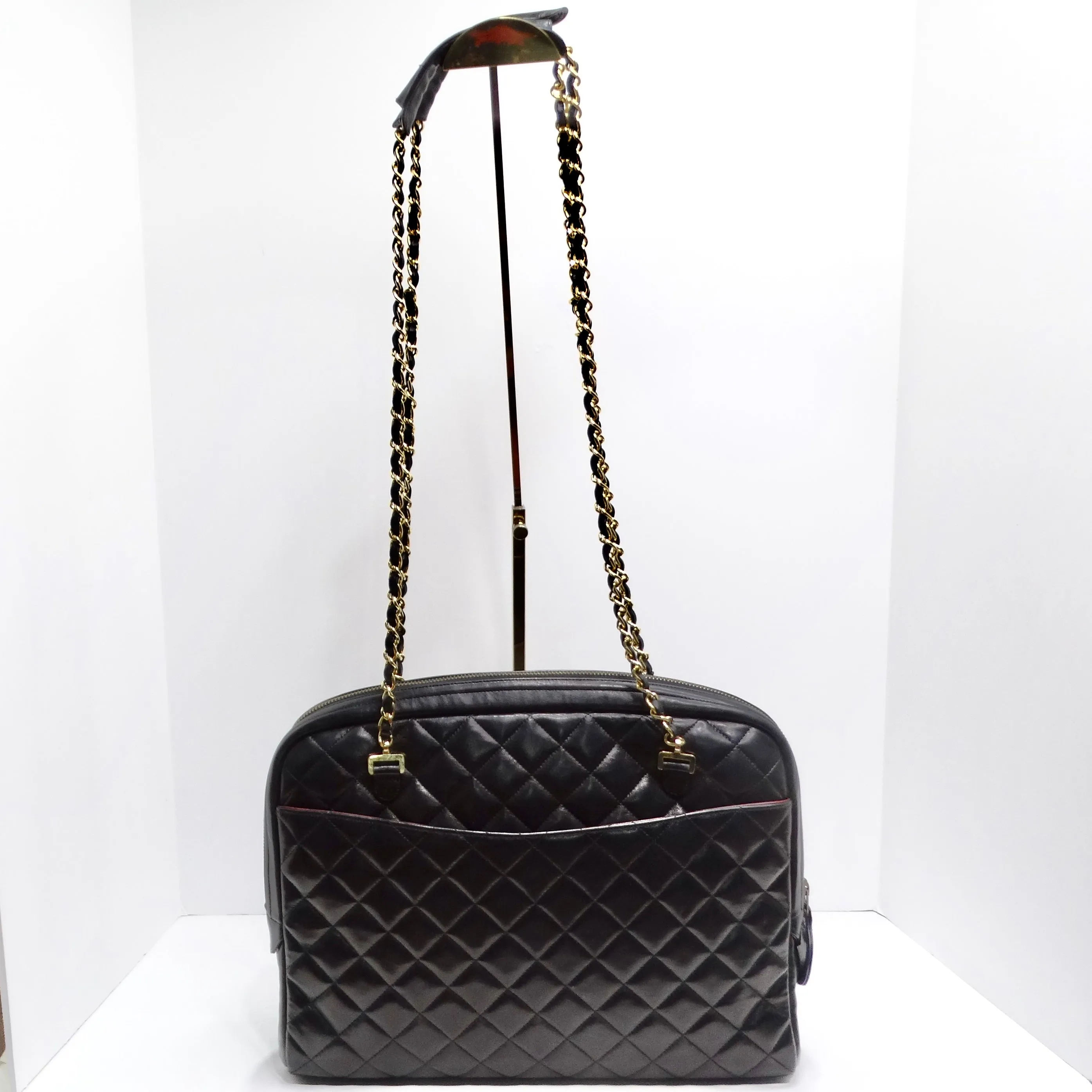 Chanel 1980s Black Quilted Lambskin Camera Bag