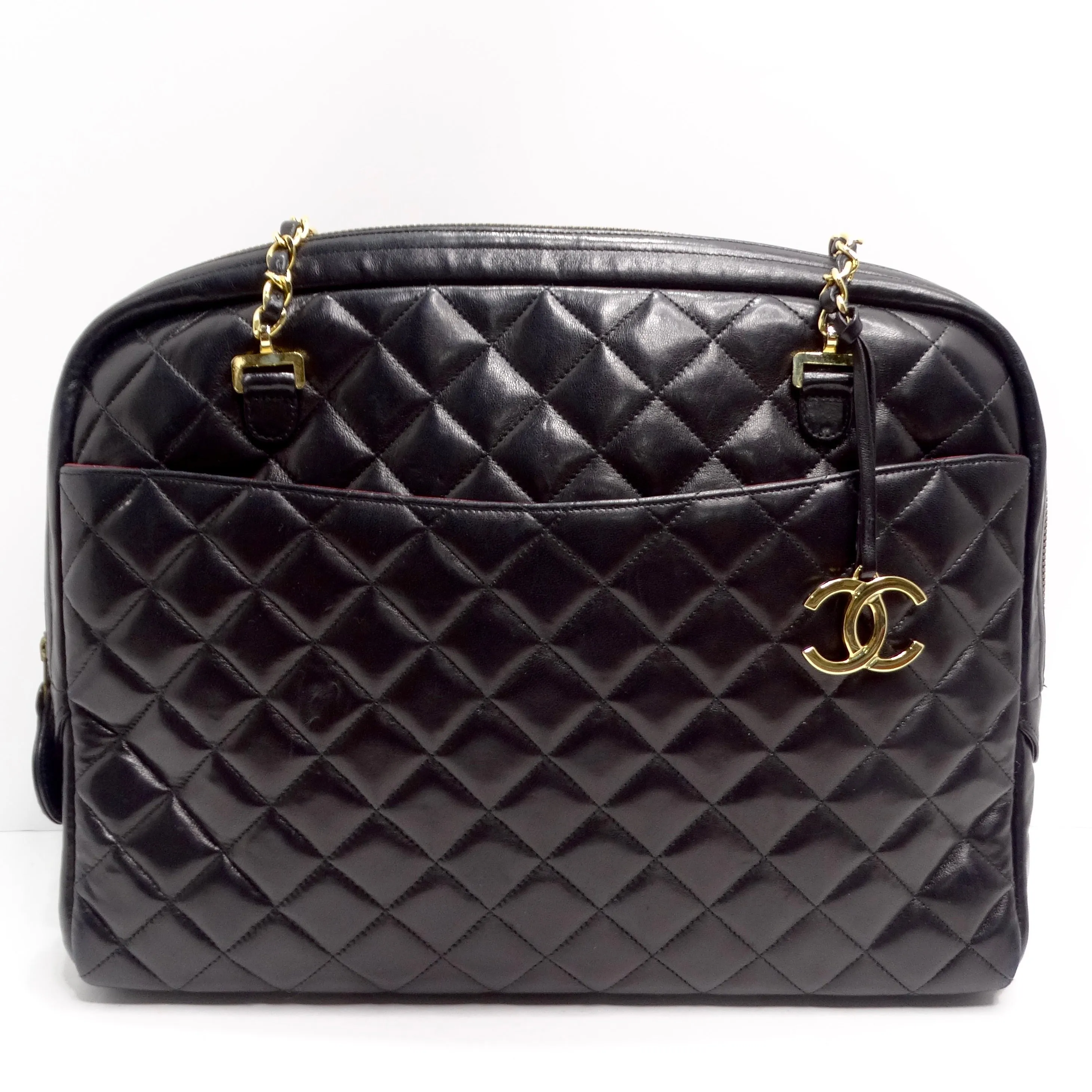 Chanel 1980s Black Quilted Lambskin Camera Bag