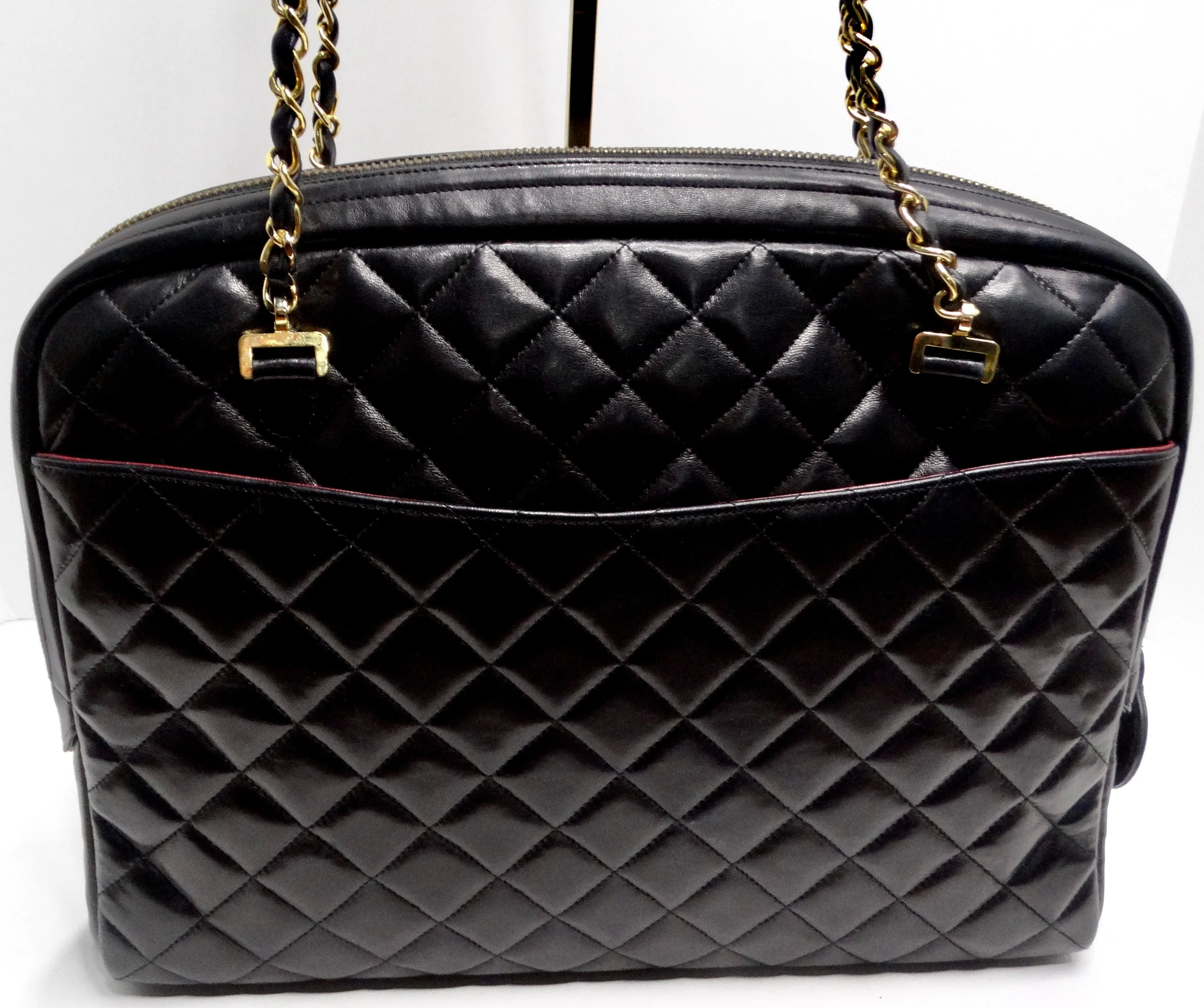 Chanel 1980s Black Quilted Lambskin Camera Bag