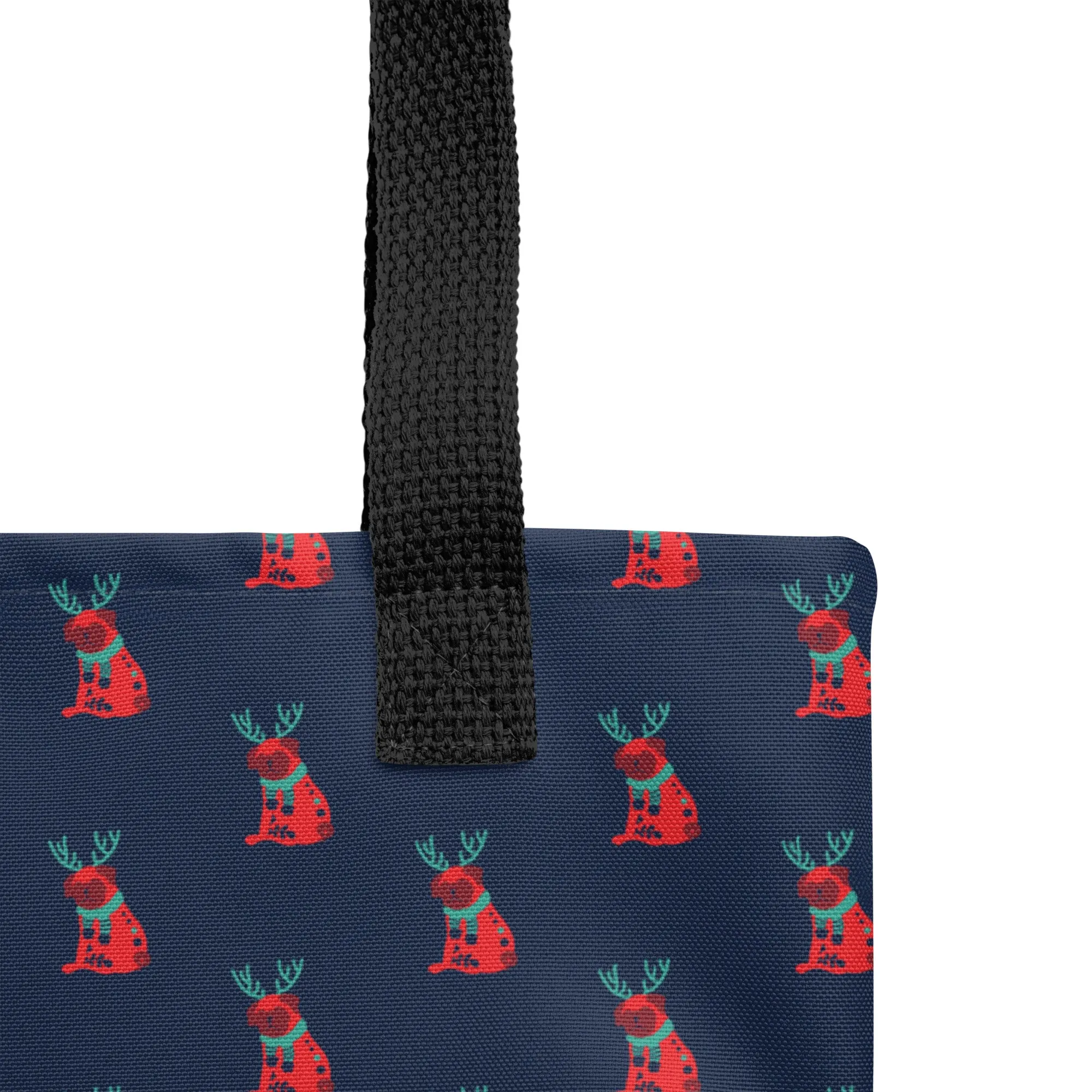 Christmas Tote Bag - A Dog Dressed As A Reindeer (Glamourange Festive Pattern Christmas Tote Bags)