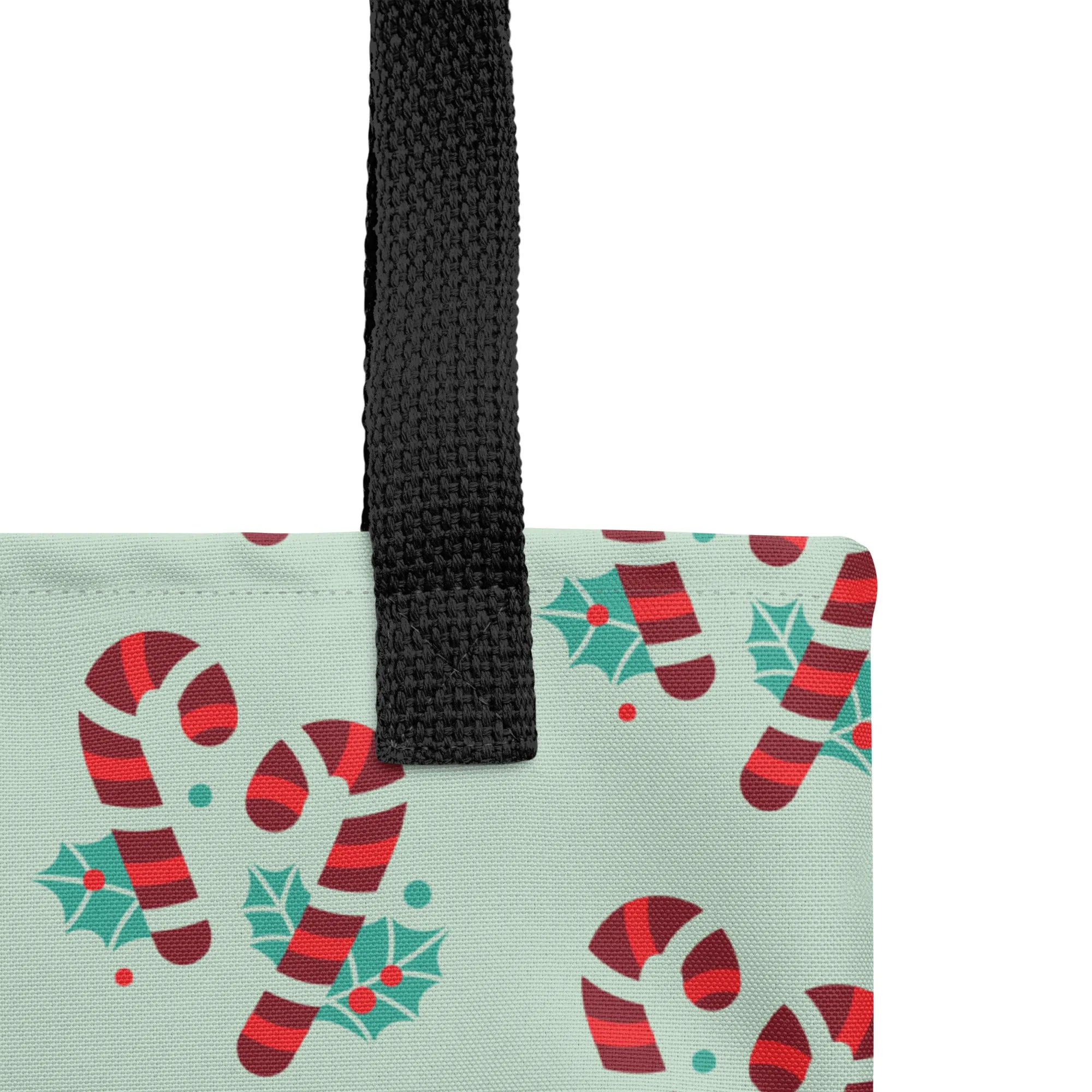 Christmas Tote Bag -- Candy Cane (Glamourange Festive Pattern Christmas Tote Bags)