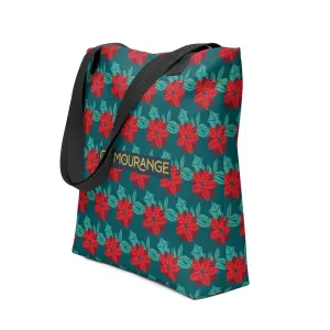 Christmas Tote Bag - Christmas Flower (Glamourange Festive Pattern Christmas Tote Bags)