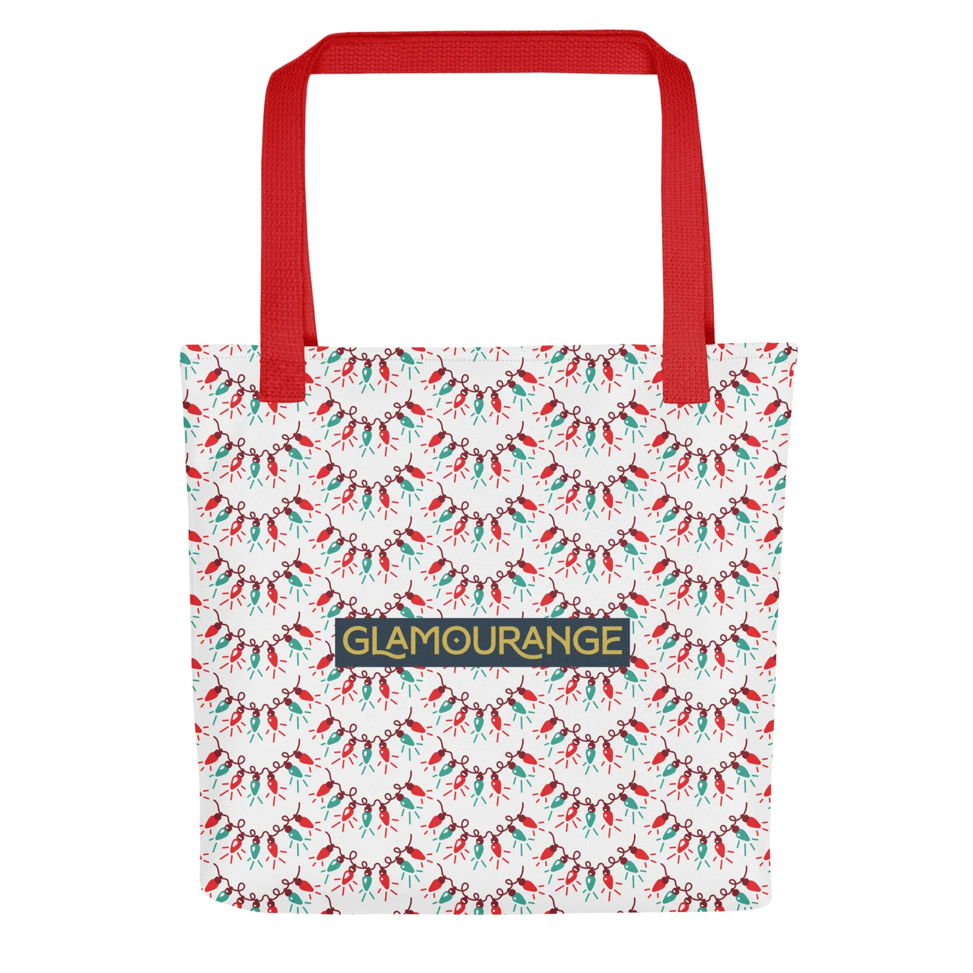 Christmas Tote Bag - Christmas Lights (Glamourange Festive Pattern Christmas Tote Bags)