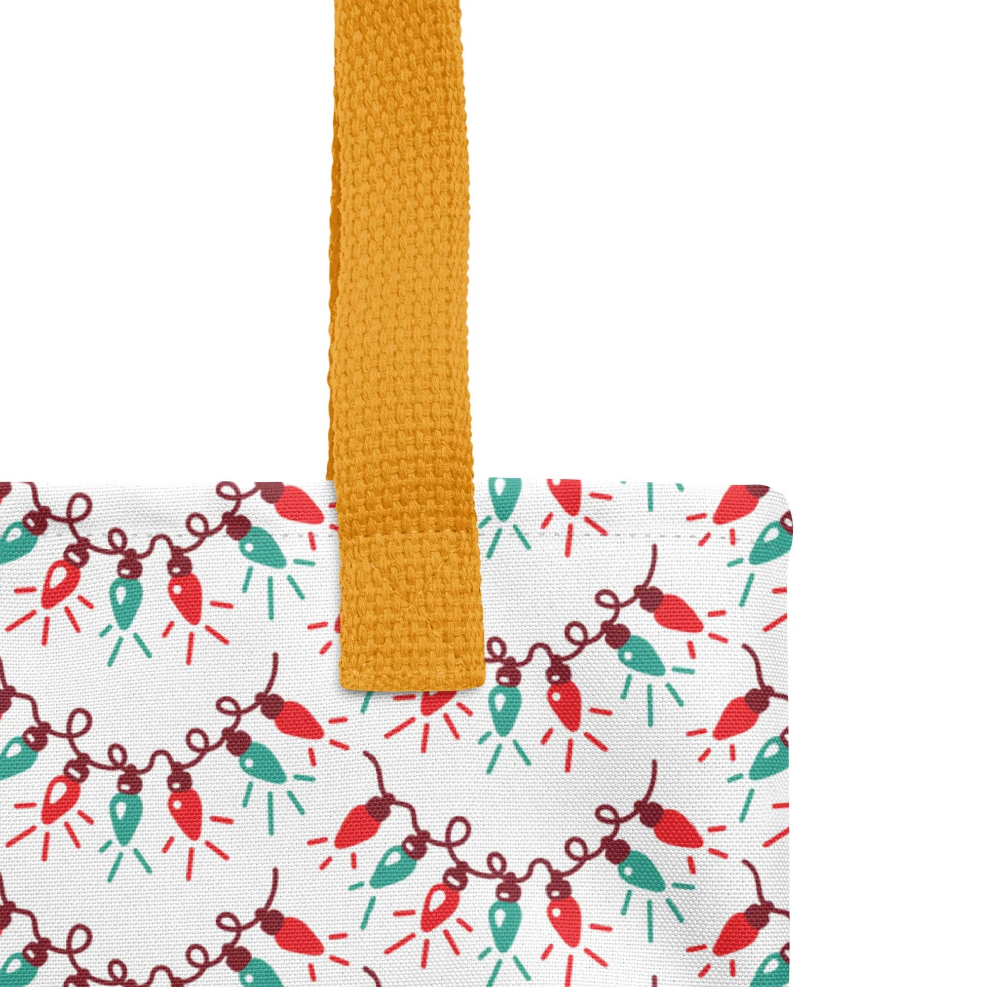 Christmas Tote Bag - Christmas Lights (Glamourange Festive Pattern Christmas Tote Bags)