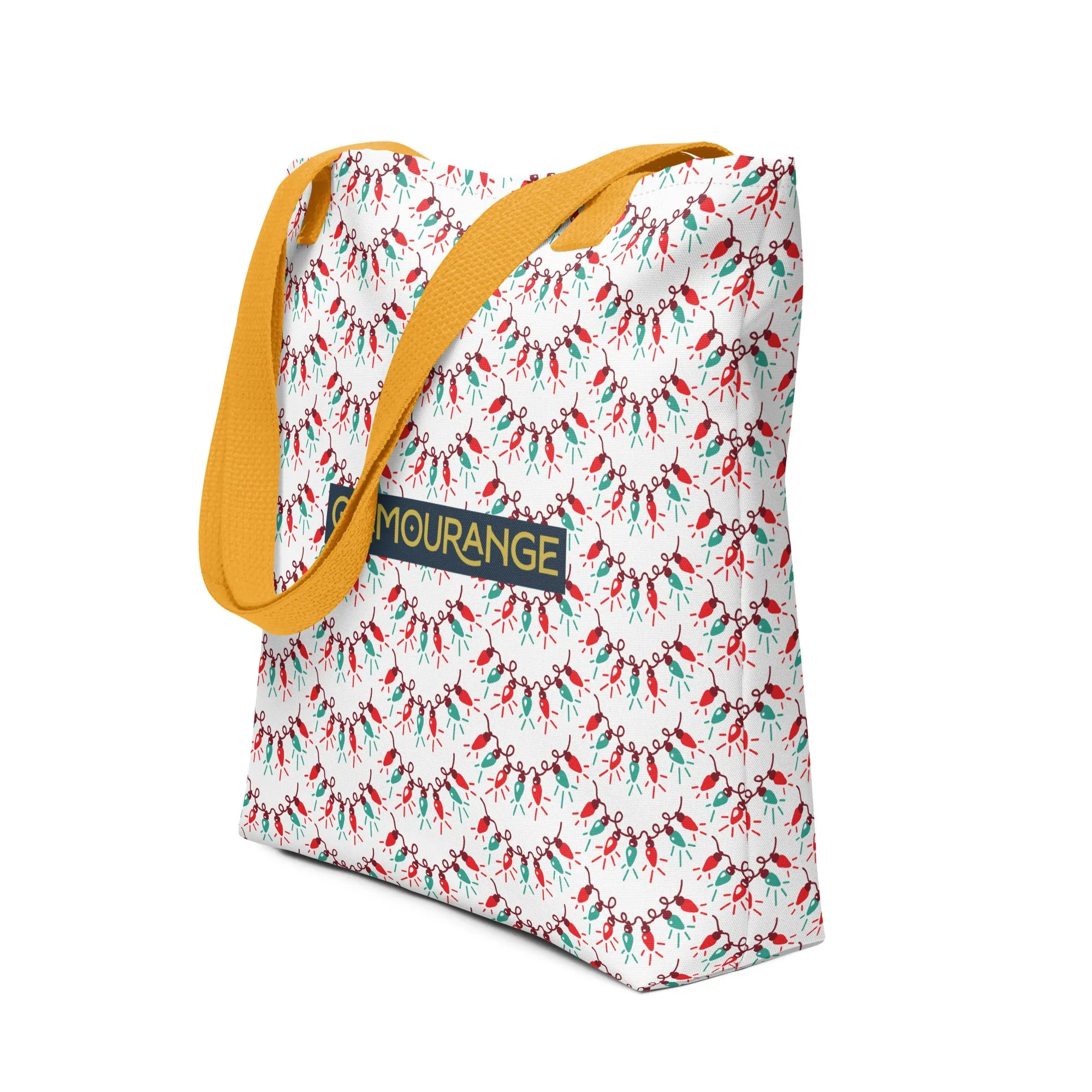 Christmas Tote Bag - Christmas Lights (Glamourange Festive Pattern Christmas Tote Bags)