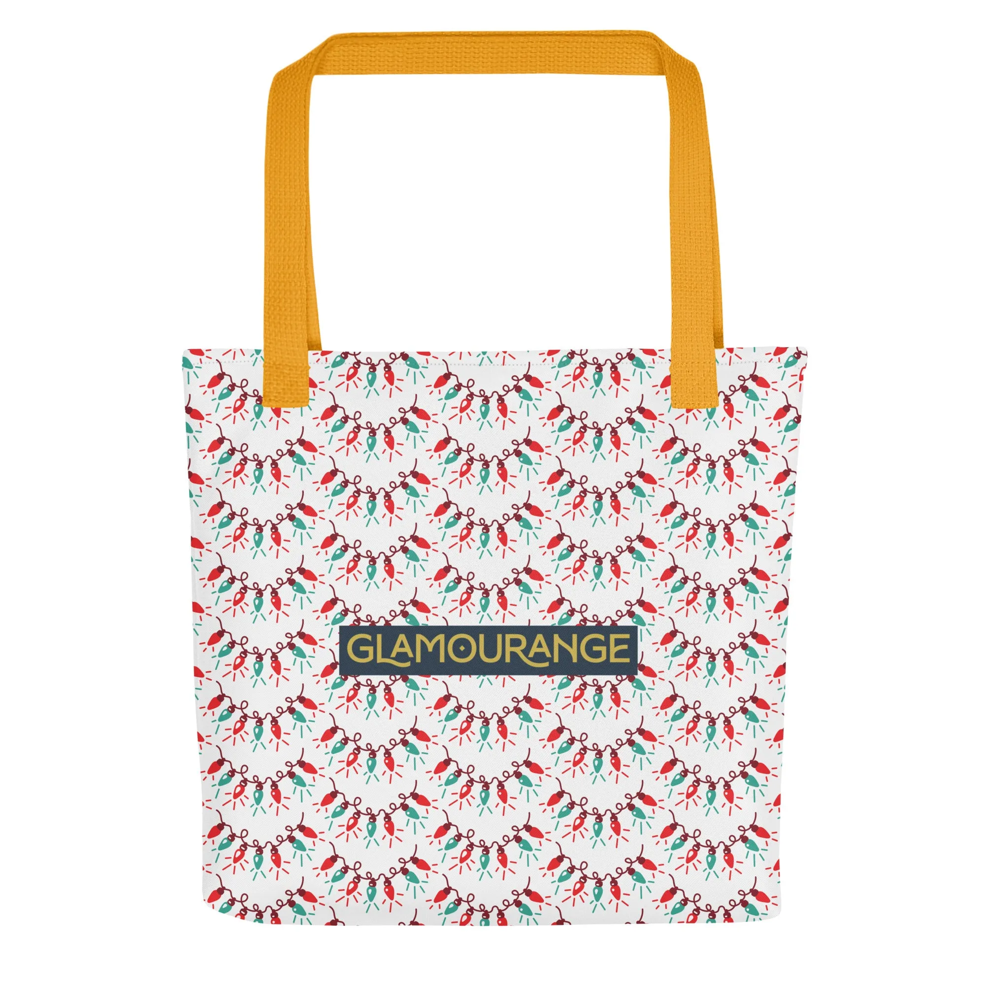 Christmas Tote Bag - Christmas Lights (Glamourange Festive Pattern Christmas Tote Bags)