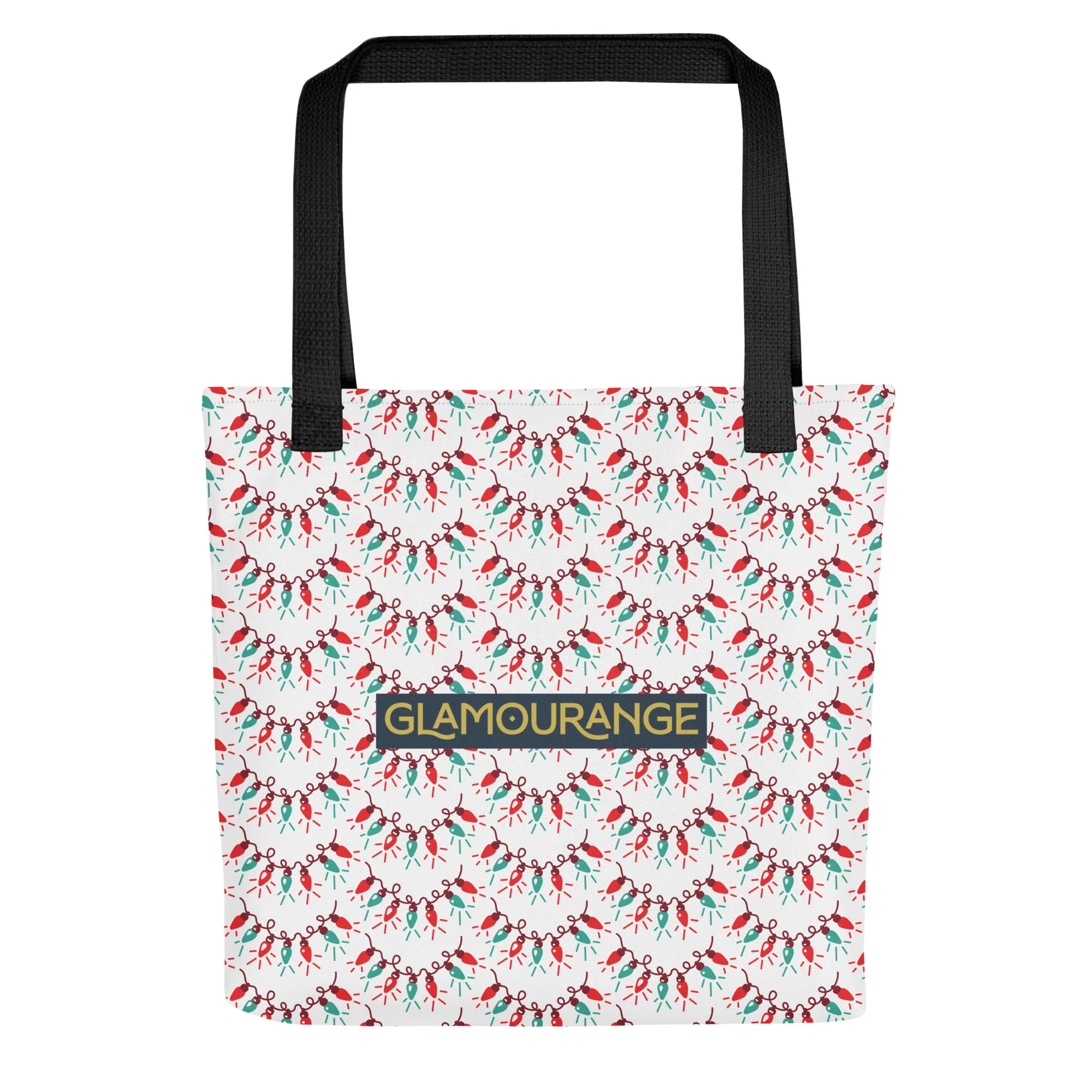 Christmas Tote Bag - Christmas Lights (Glamourange Festive Pattern Christmas Tote Bags)