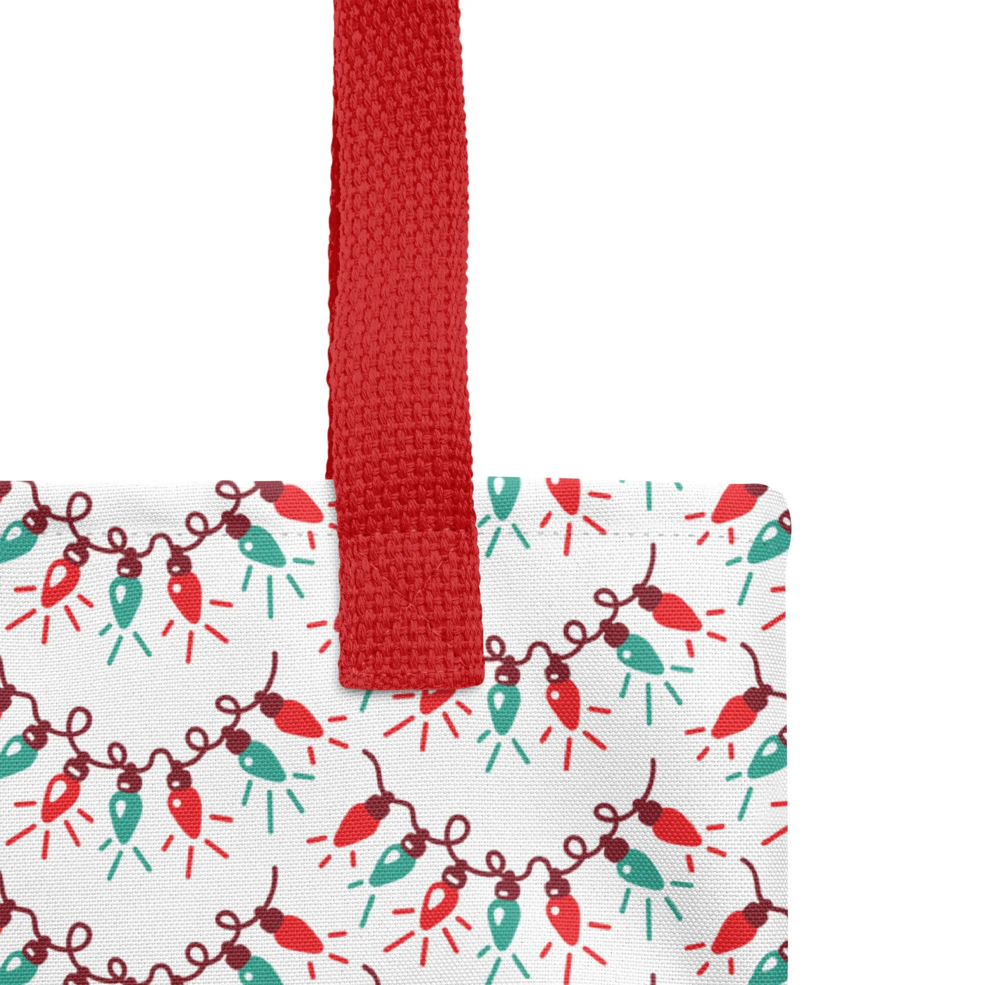 Christmas Tote Bag - Christmas Lights (Glamourange Festive Pattern Christmas Tote Bags)