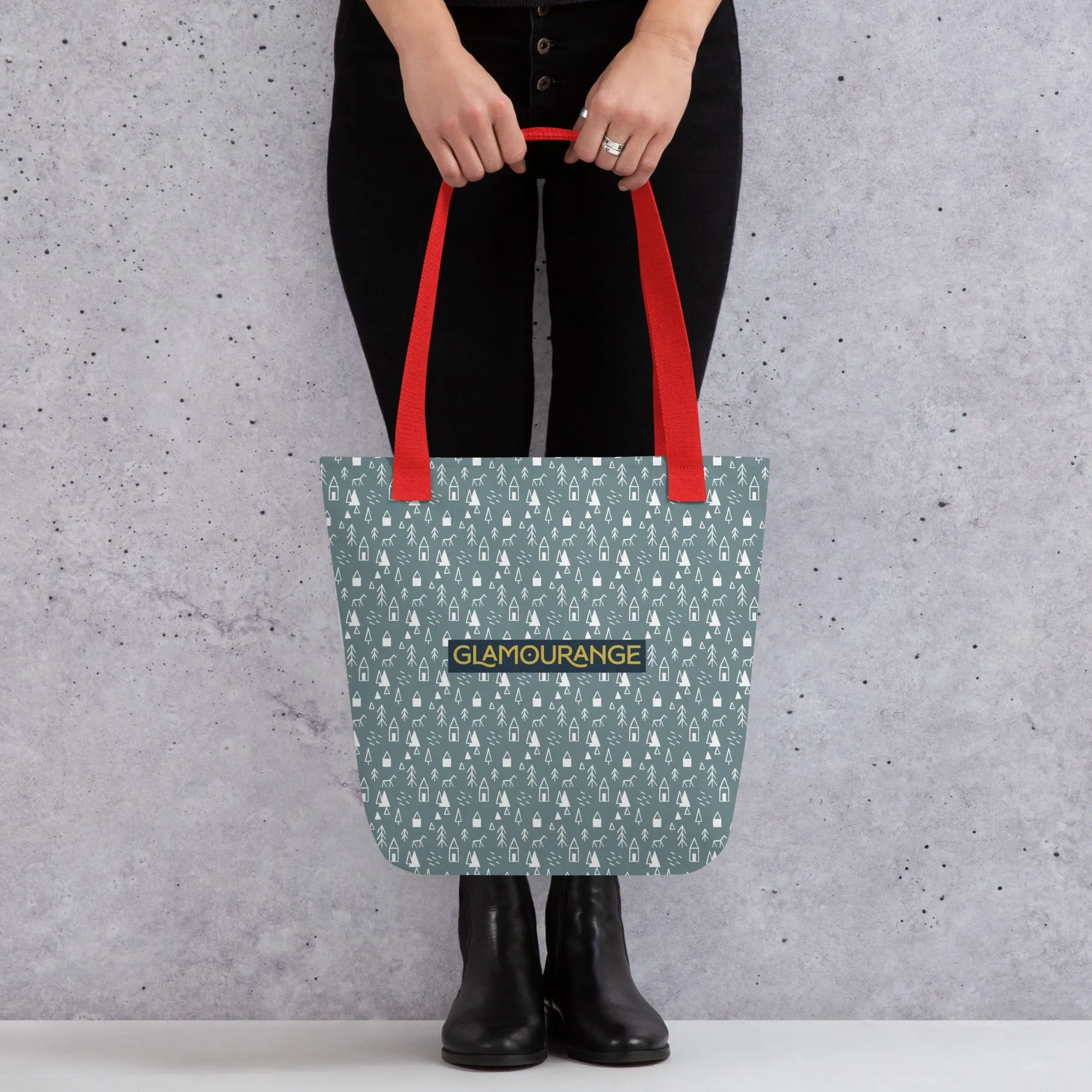 Christmas Tote Bag --- Christmas Tree (Glamourange Festive Pattern Christmas Tote Bags)