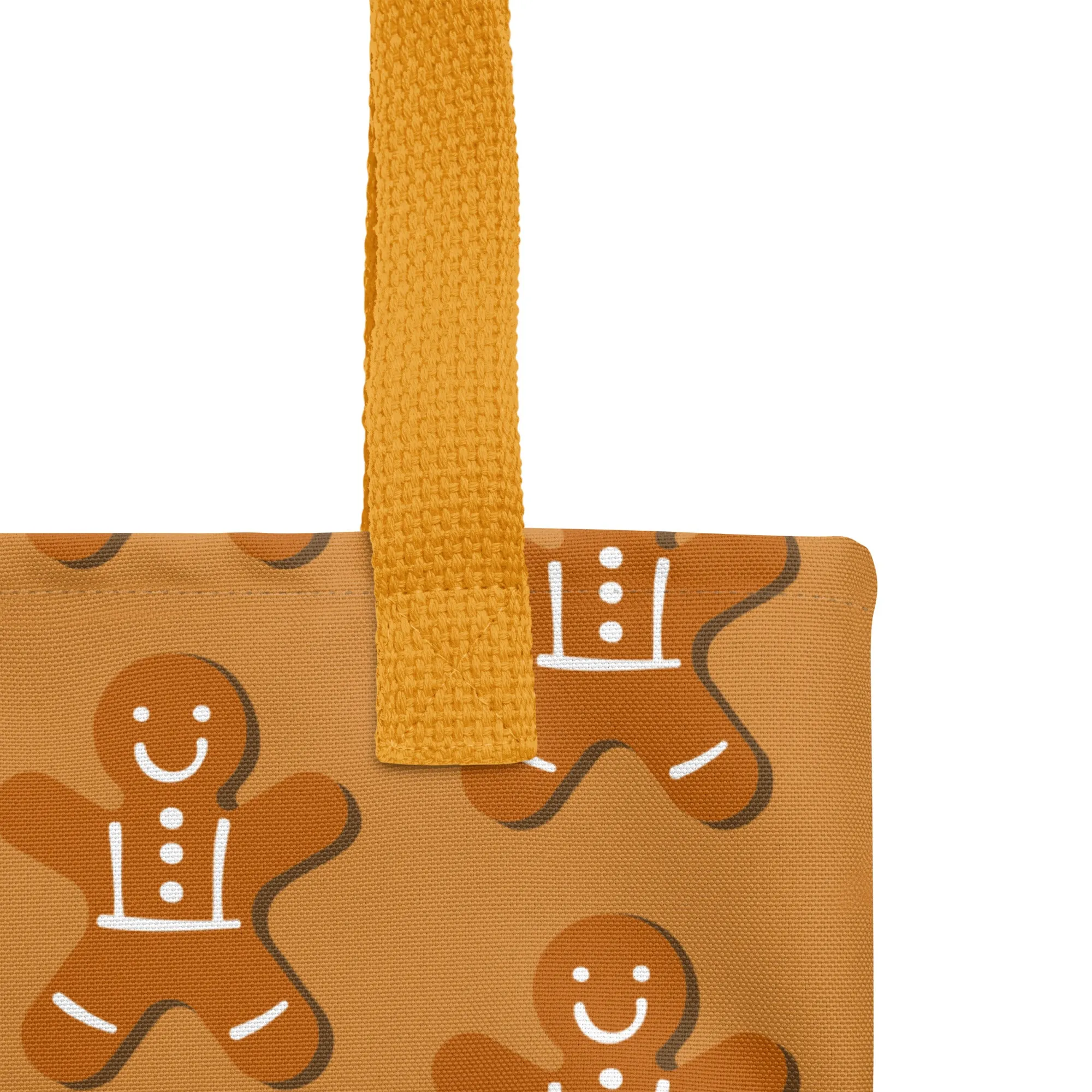 Christmas Tote Bag - Gingerbread Man (Glamourange Festive Pattern Christmas Tote Bags)