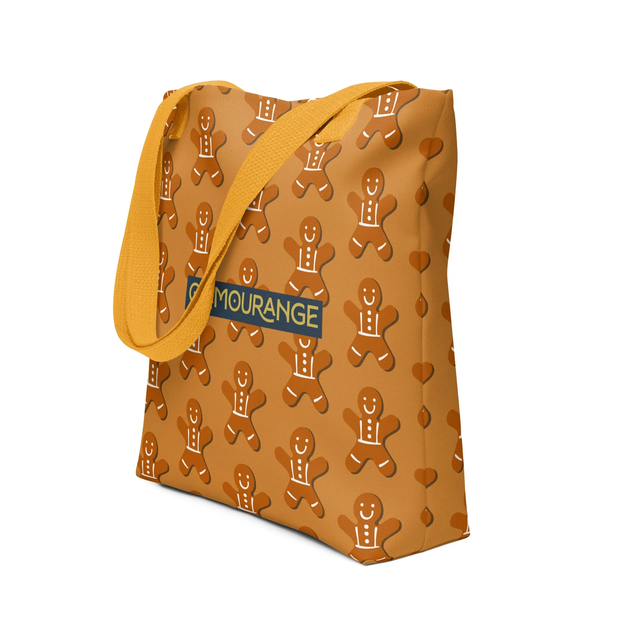 Christmas Tote Bag - Gingerbread Man (Glamourange Festive Pattern Christmas Tote Bags)