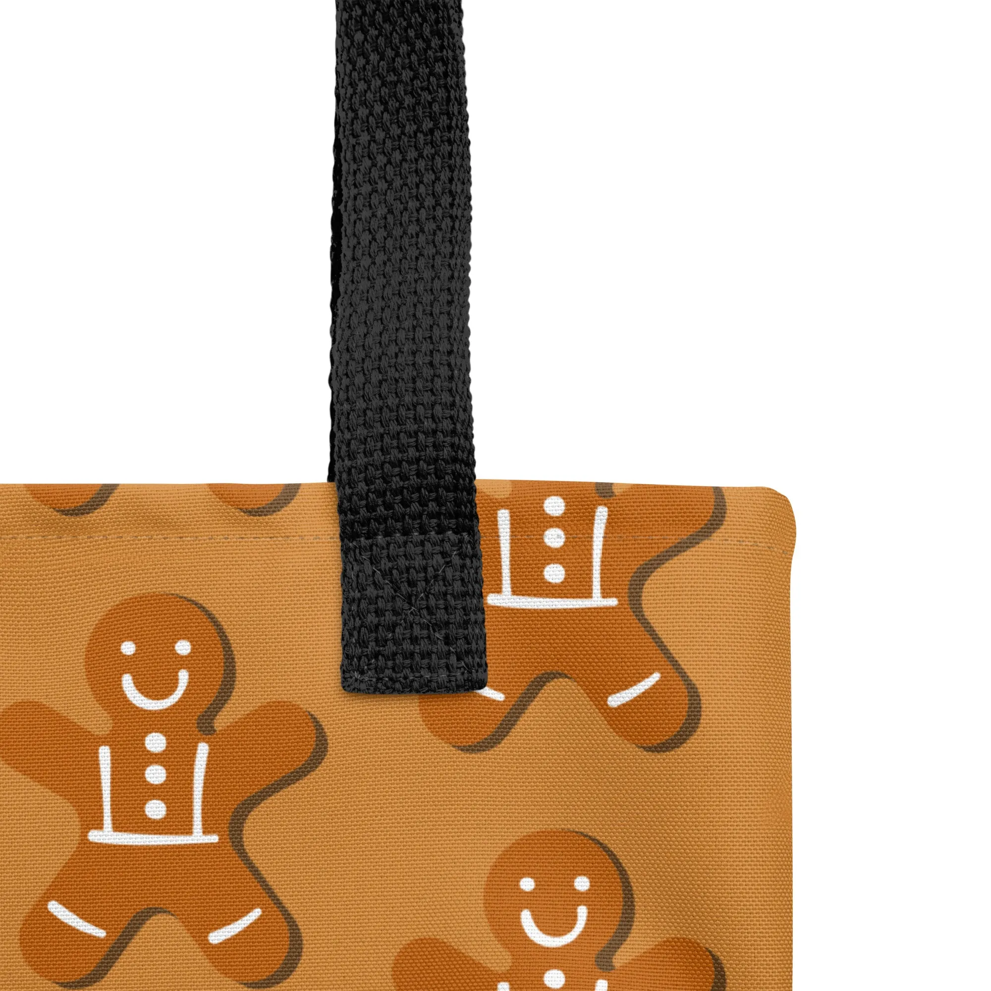 Christmas Tote Bag - Gingerbread Man (Glamourange Festive Pattern Christmas Tote Bags)