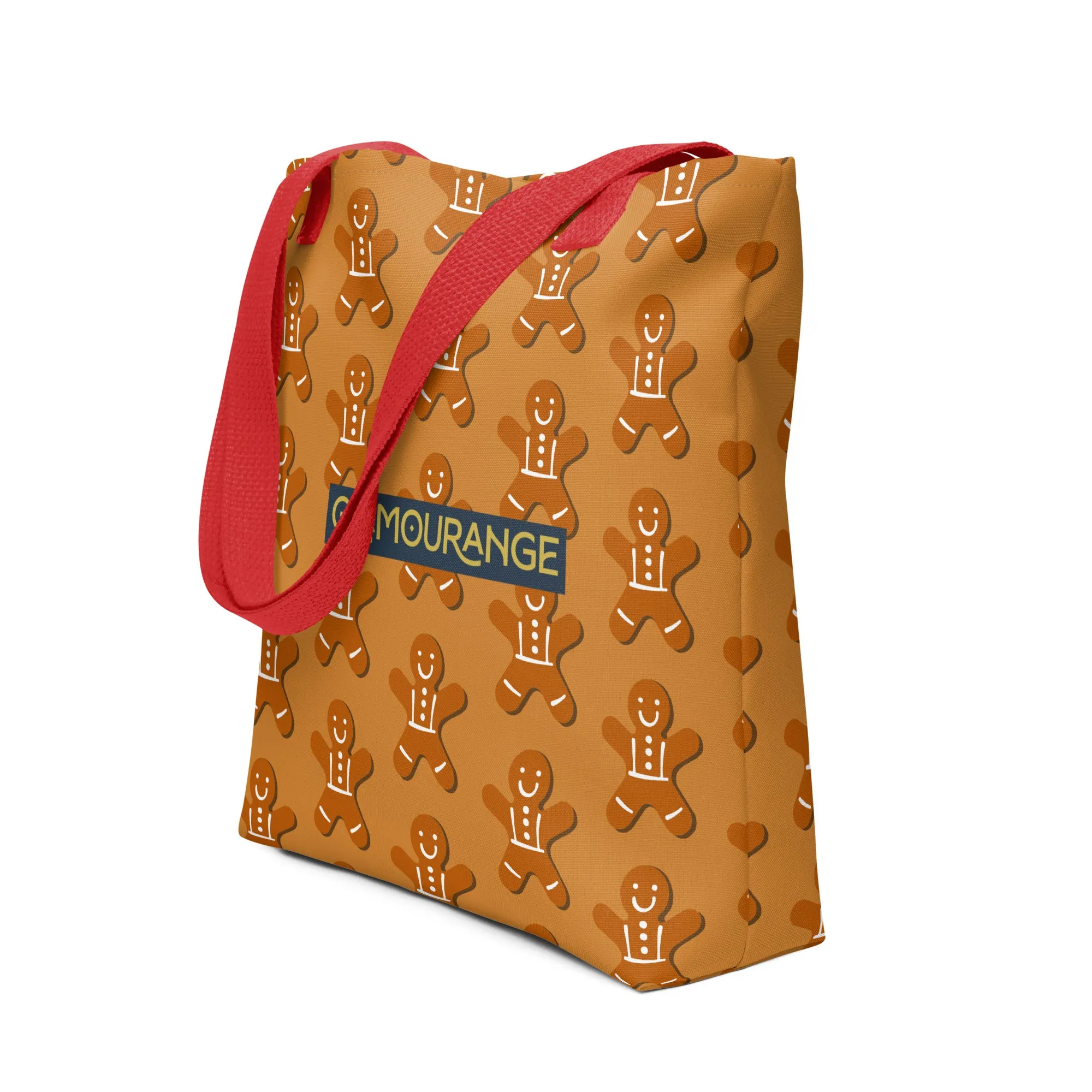 Christmas Tote Bag - Gingerbread Man (Glamourange Festive Pattern Christmas Tote Bags)