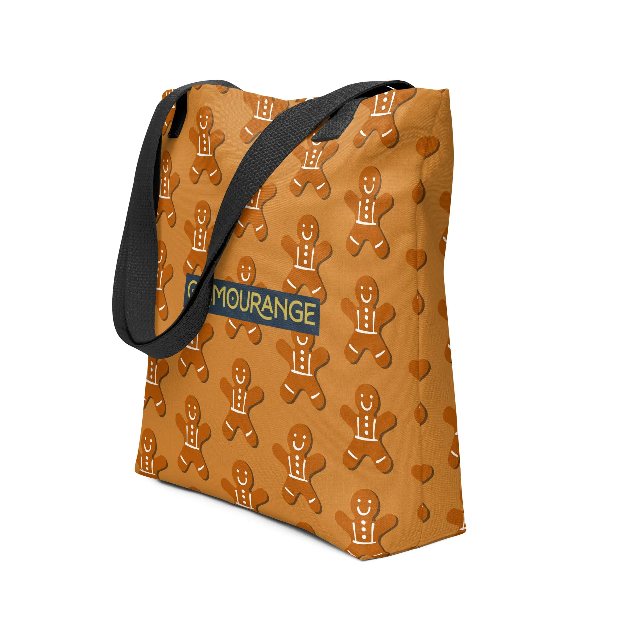 Christmas Tote Bag - Gingerbread Man (Glamourange Festive Pattern Christmas Tote Bags)