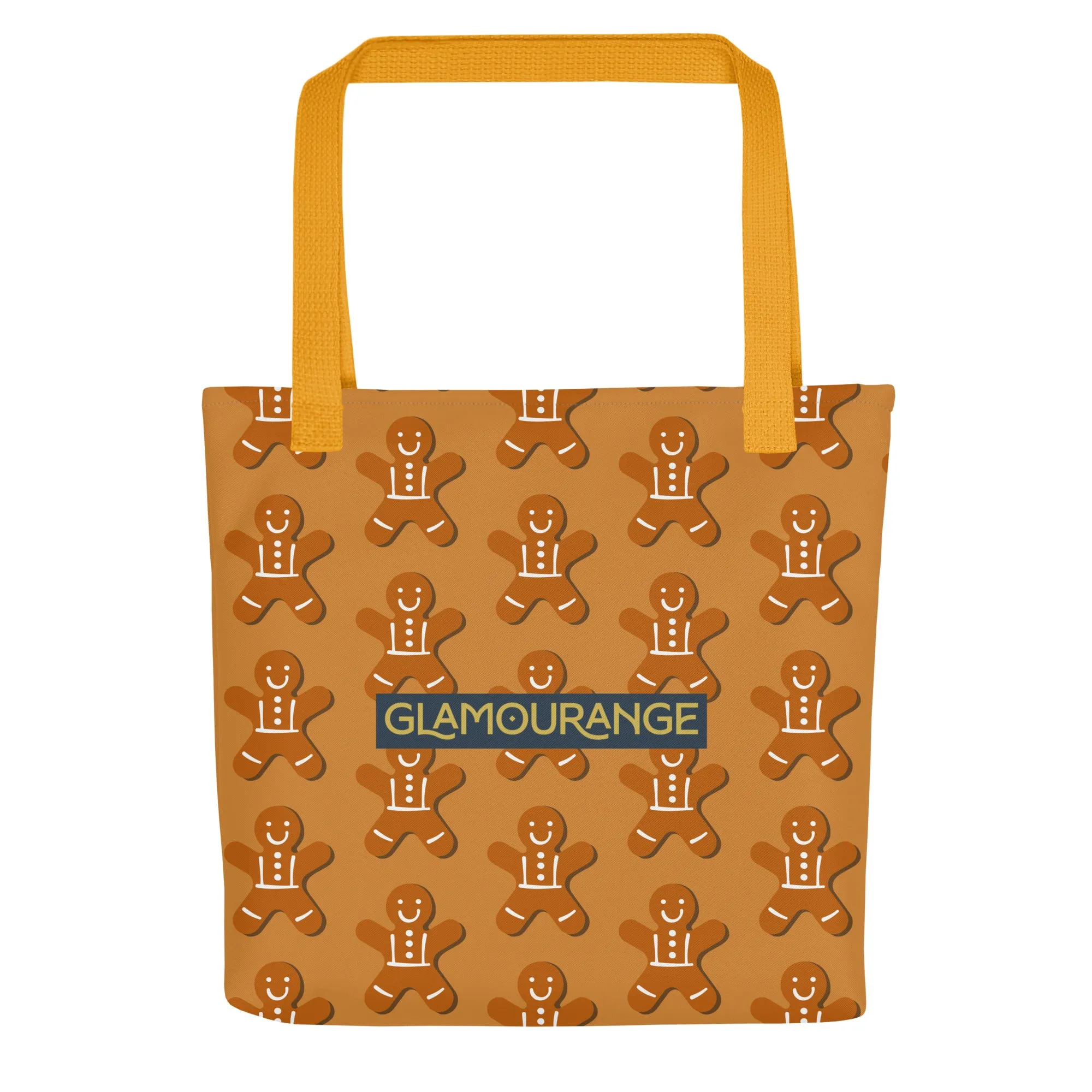 Christmas Tote Bag - Gingerbread Man (Glamourange Festive Pattern Christmas Tote Bags)