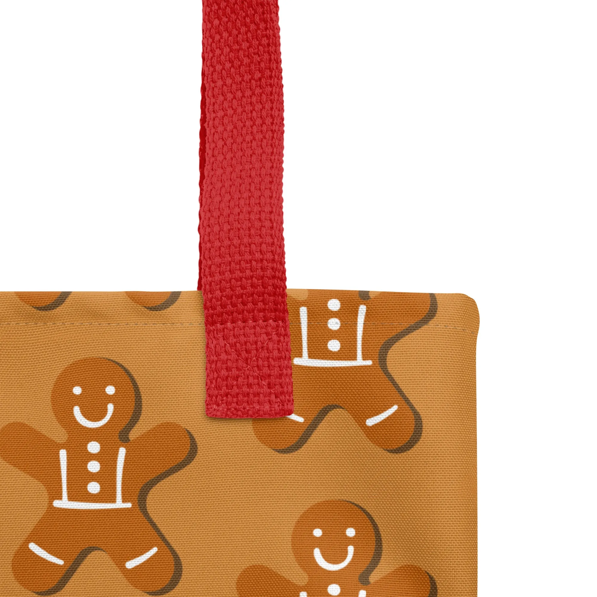 Christmas Tote Bag - Gingerbread Man (Glamourange Festive Pattern Christmas Tote Bags)