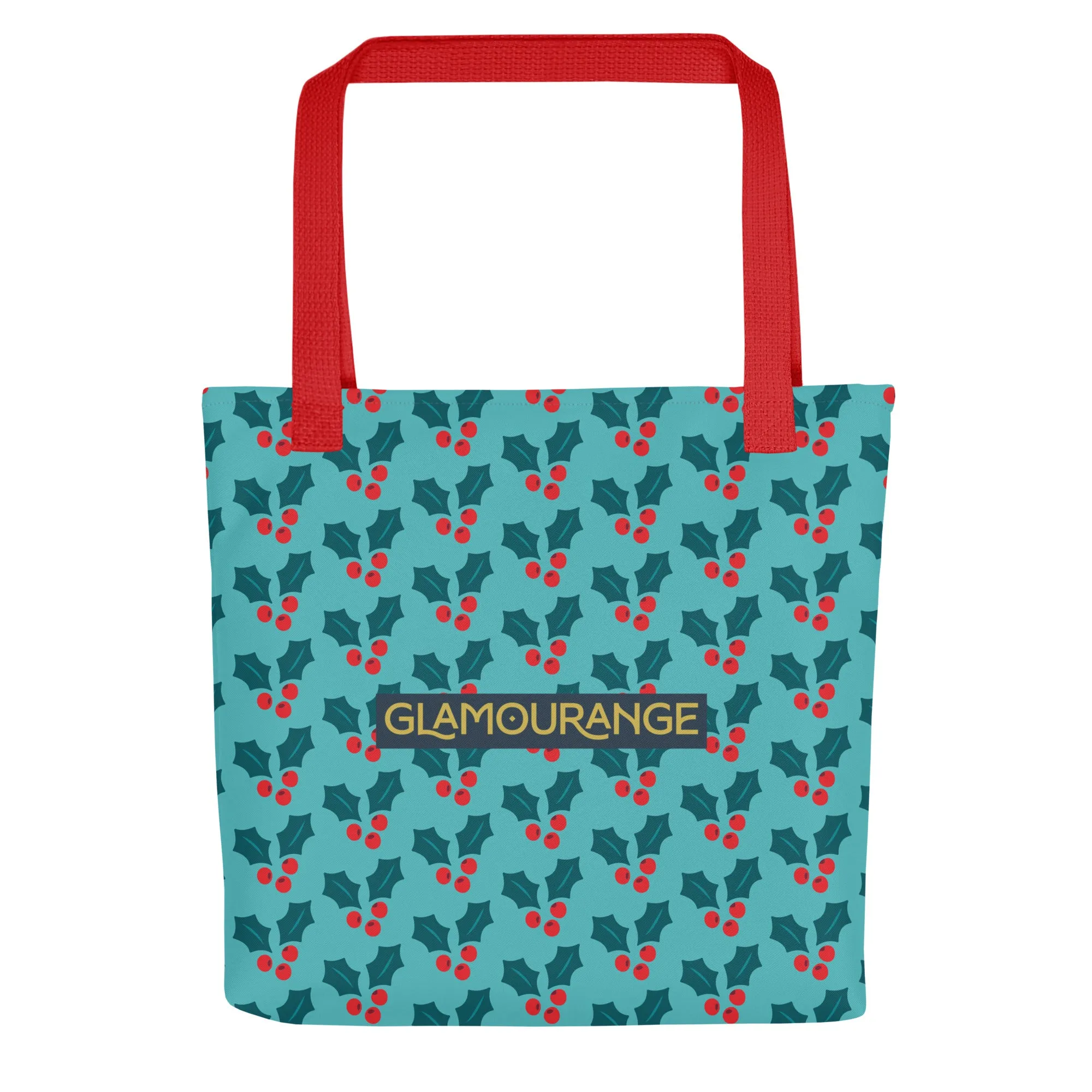 Christmas Tote Bag -- Mistletoe (Glamourange Festive Pattern Christmas Tote Bags)