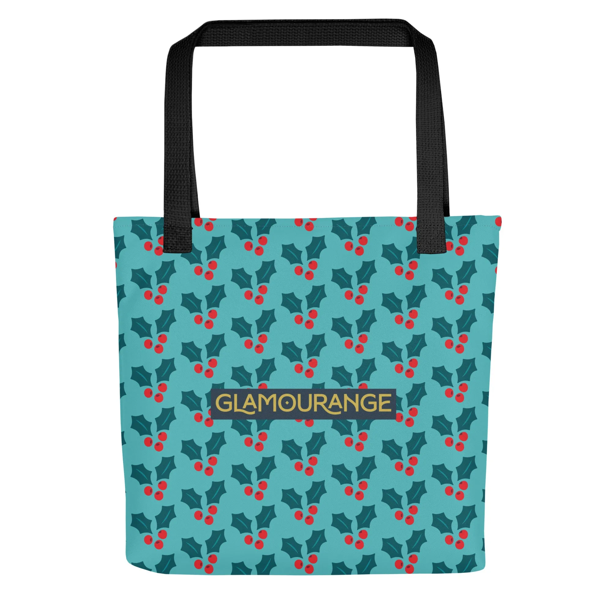 Christmas Tote Bag -- Mistletoe (Glamourange Festive Pattern Christmas Tote Bags)