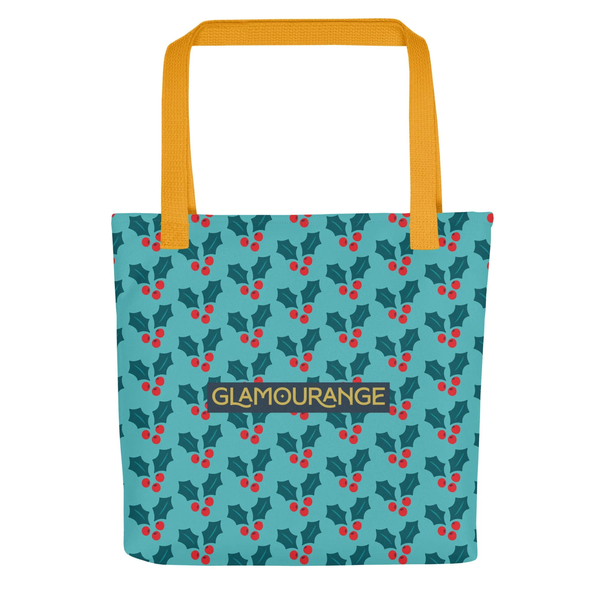 Christmas Tote Bag -- Mistletoe (Glamourange Festive Pattern Christmas Tote Bags)