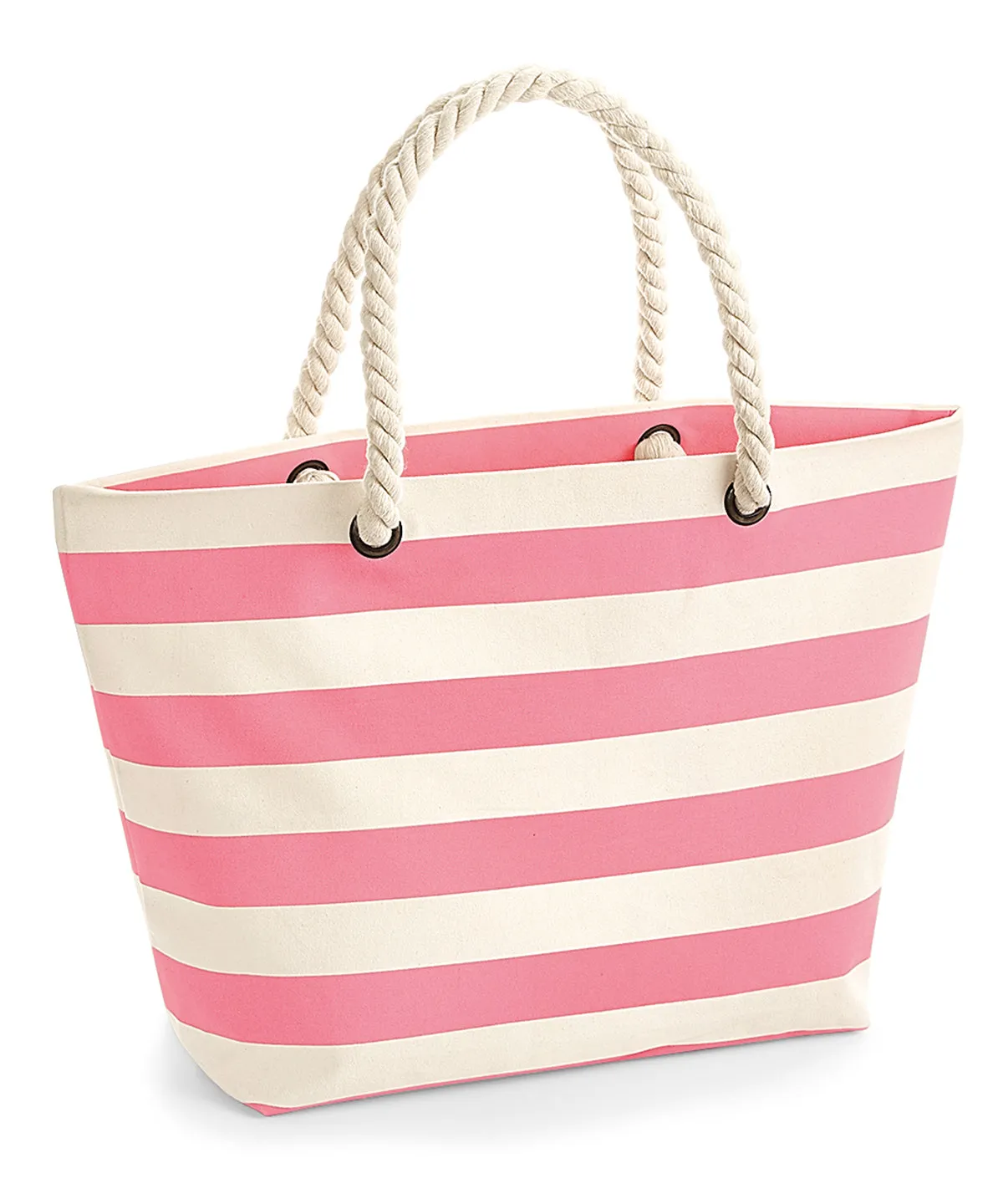 Coffee & Chaos Nautical Beach Bag - Striped Canvas Tote