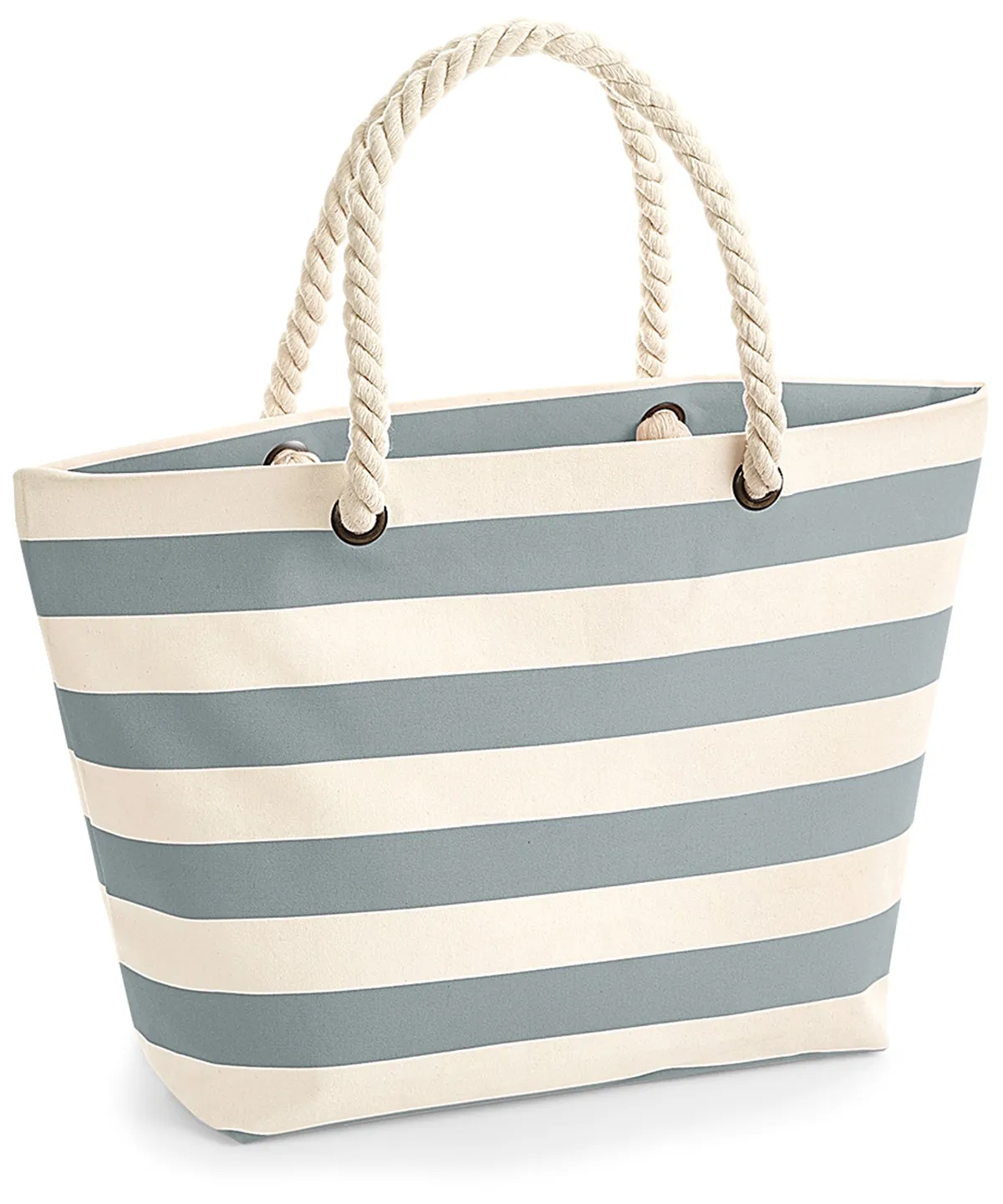 Coffee & Chaos Nautical Beach Bag - Striped Canvas Tote