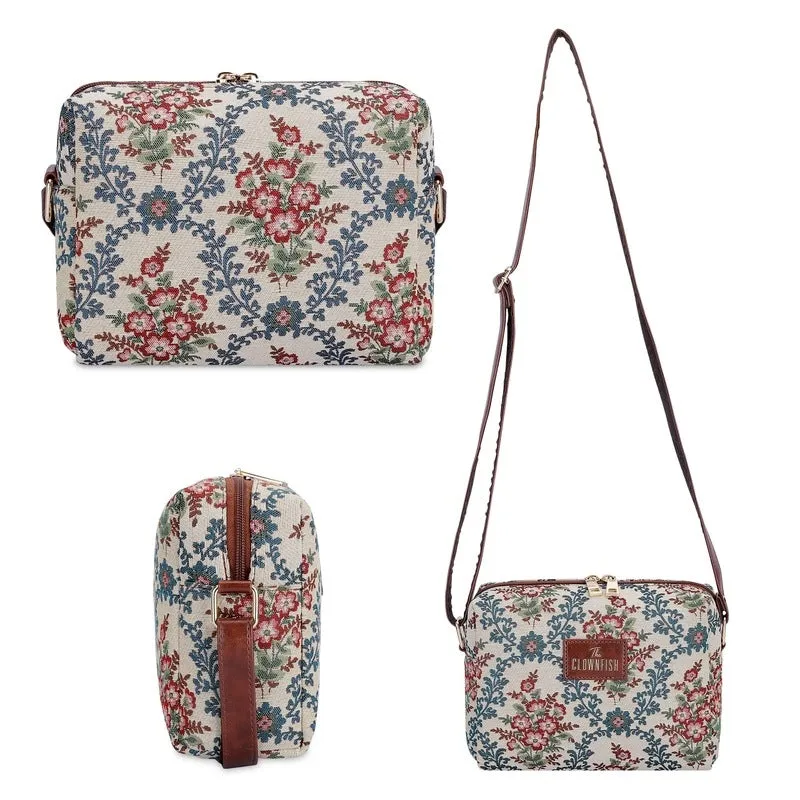 Combo: Adelina Sling Bag & Lorna Handbag for Women | Adjustable Straps | 20.7L | Pink-Floral