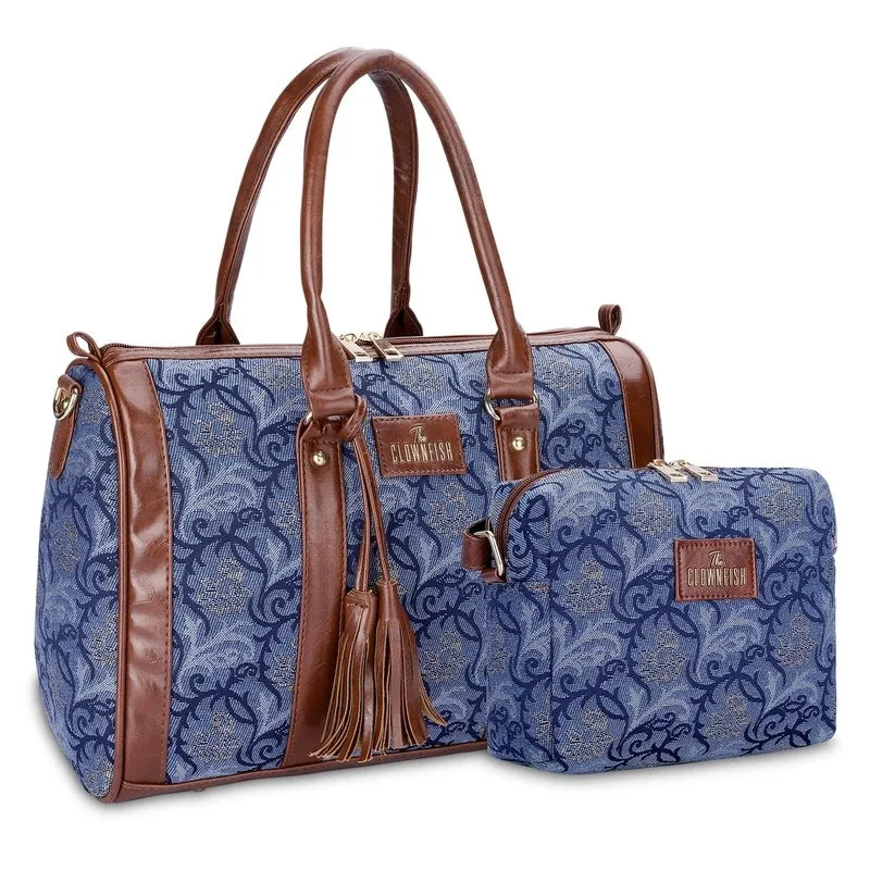 Combo: Adelina Sling Bag & Lorna Handbag | Lightweight, Adjustable | 20.7L | Blue-Floral