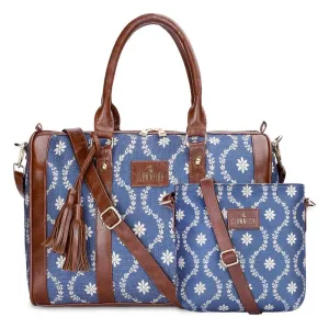 Combo: Decorative Handbag & Crossbody Sling Bag - Stylish Prints | 16L | Royal Blue