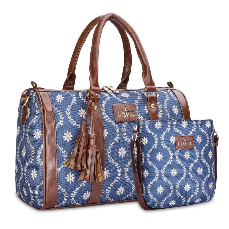 Combo: Decorative Handbag & Crossbody Sling Bag - Stylish Prints | 16L | Royal Blue