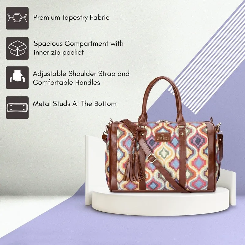 Combo: Lorna Printed Handicraft Fabric Handbag & Aahna Crossbody Bag | 16L | Multicolour Design